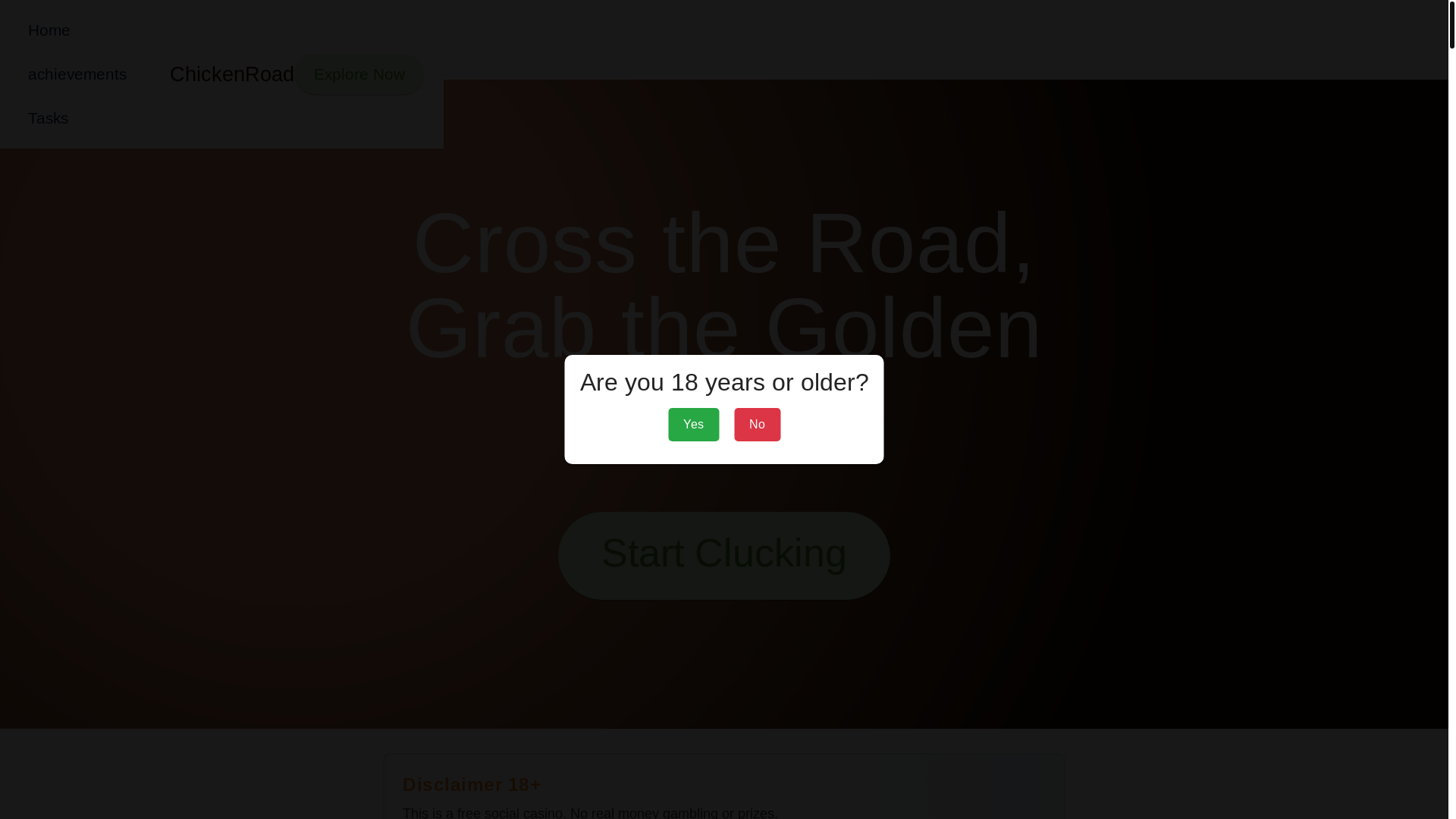 website screenshot of https://chickenroadquests.com/