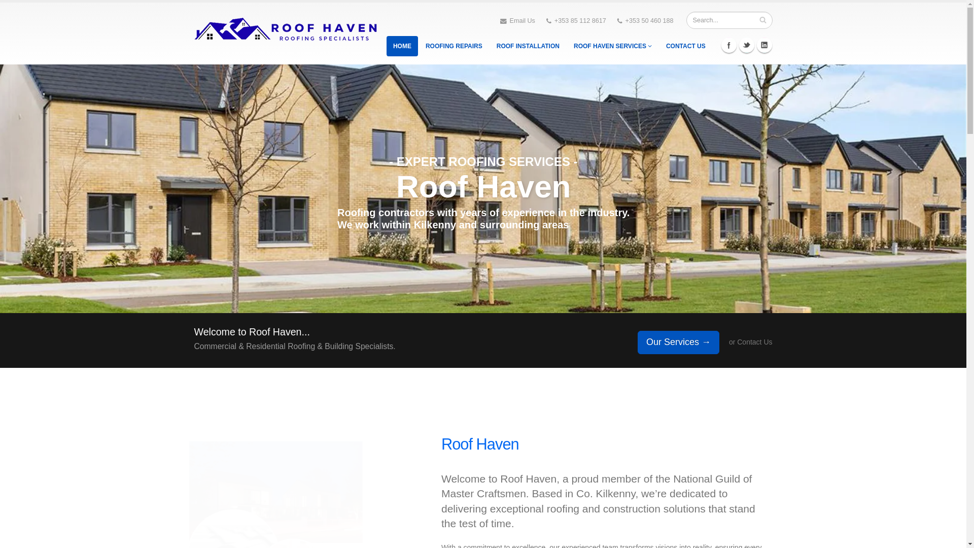 website screenshot of https://roof-haven.com/