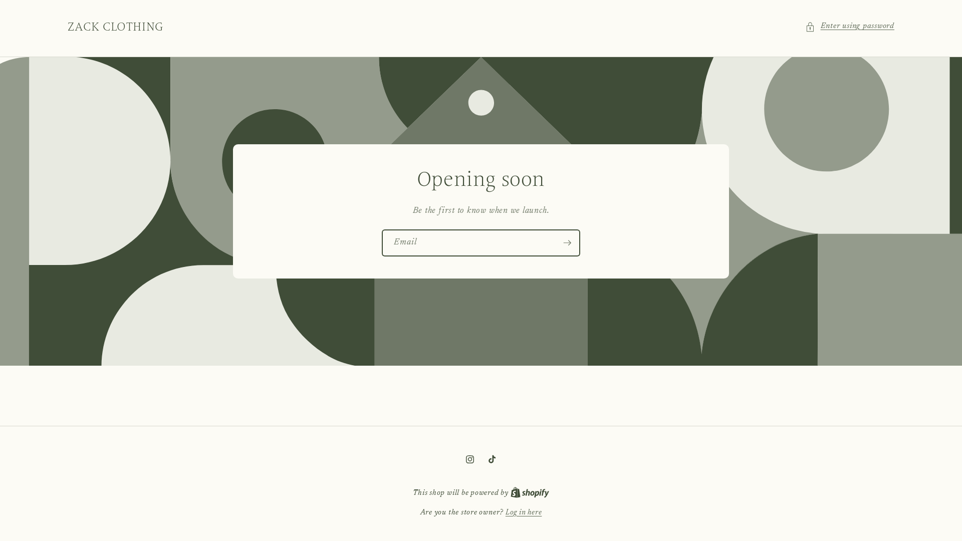 website screenshot of https://zackclothing.shop/