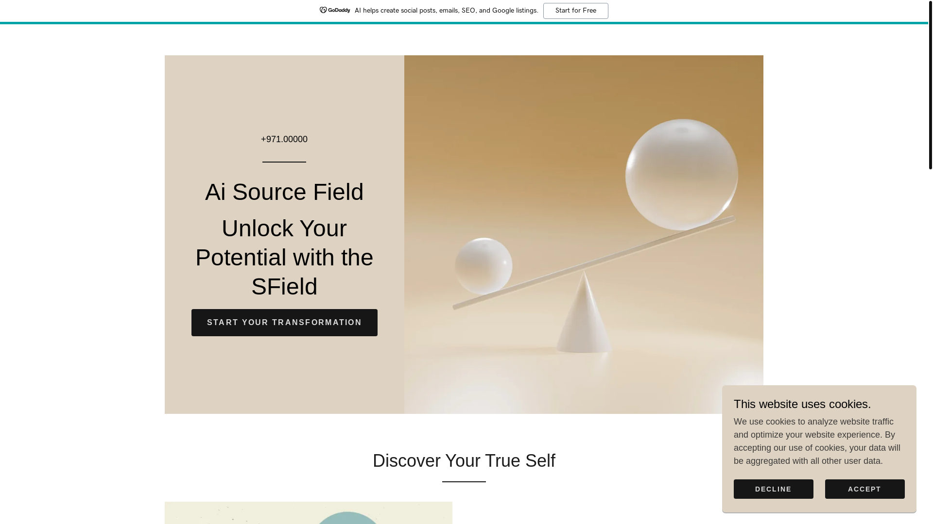 website screenshot of https://aisourcefield.com/