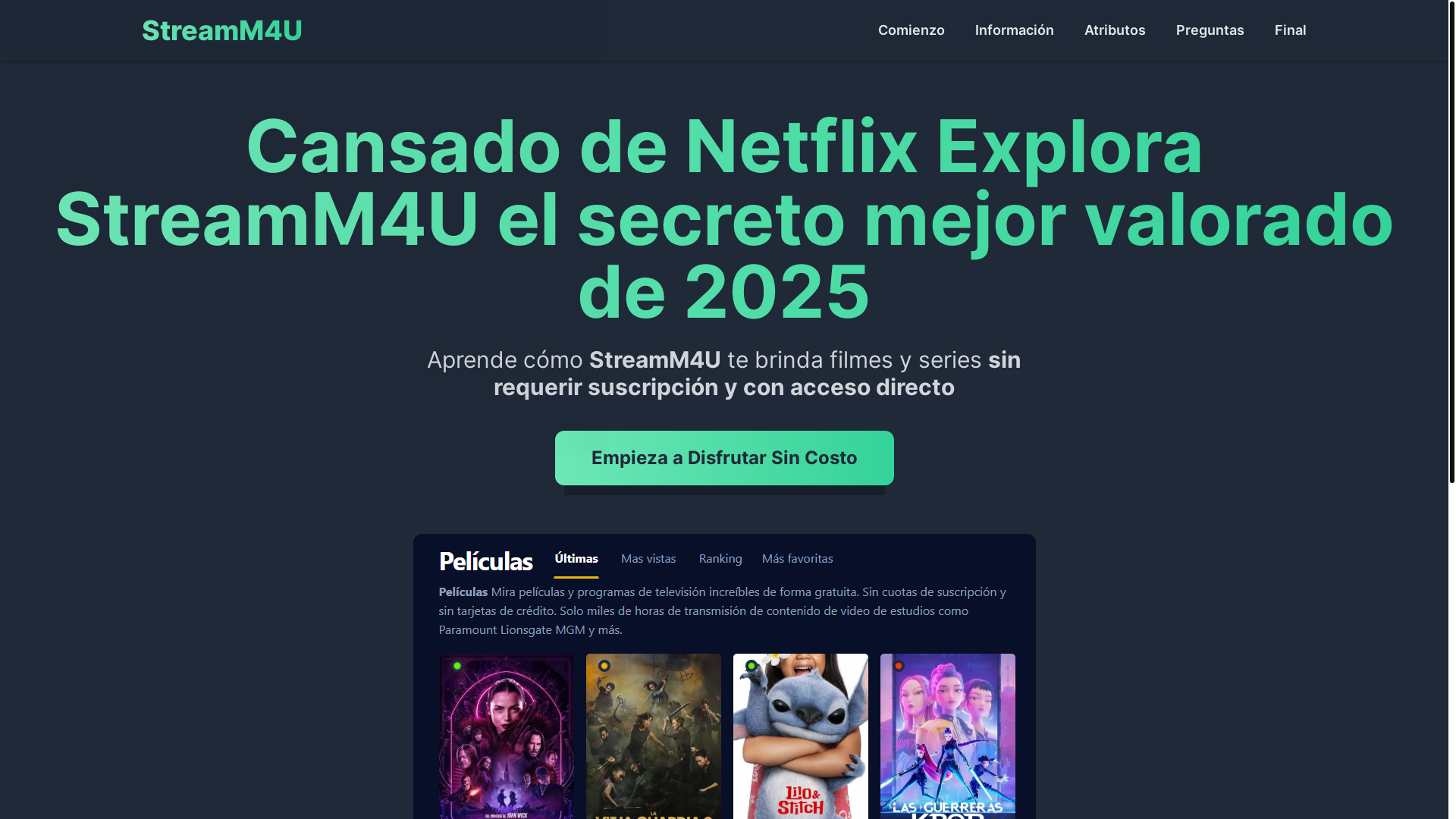 website screenshot of https://stream4u-kw0h-9nk.pages.dev/