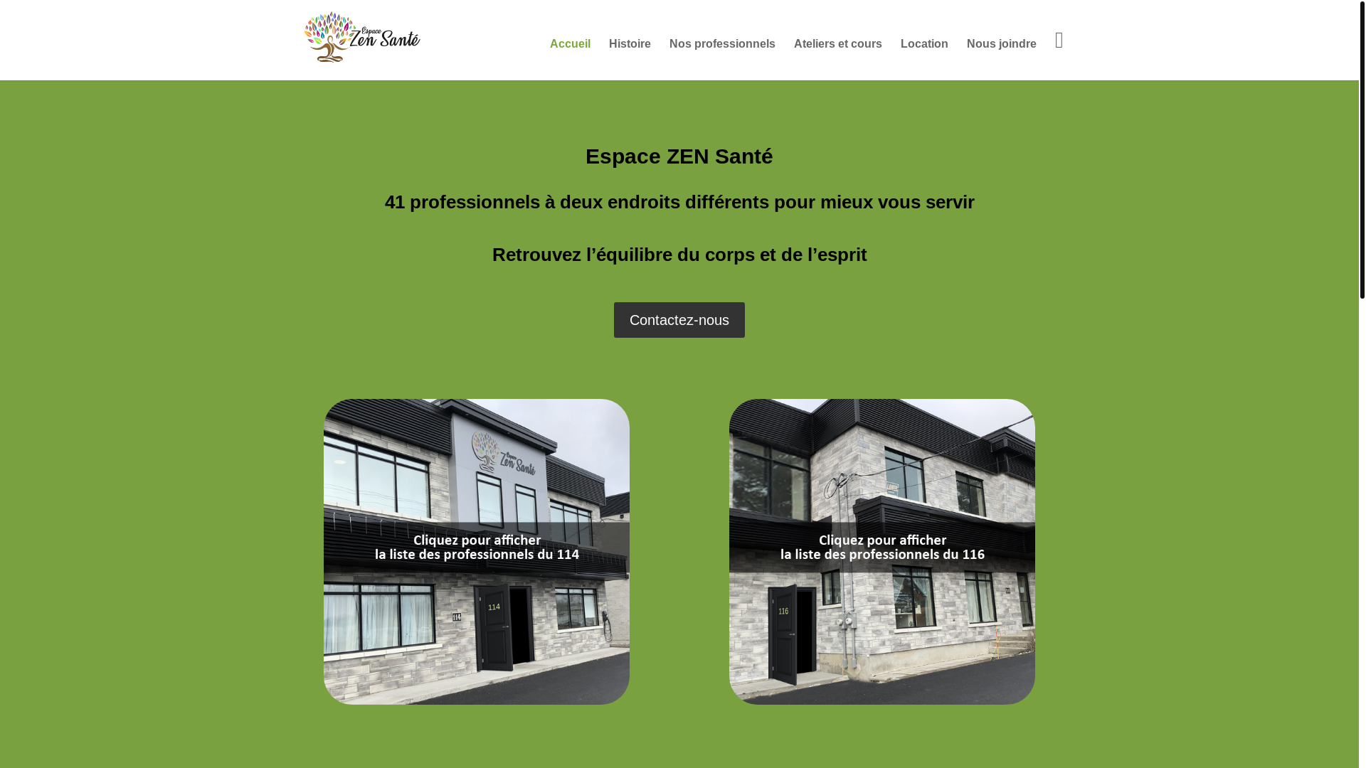 website screenshot of https://espacezensante.com/
