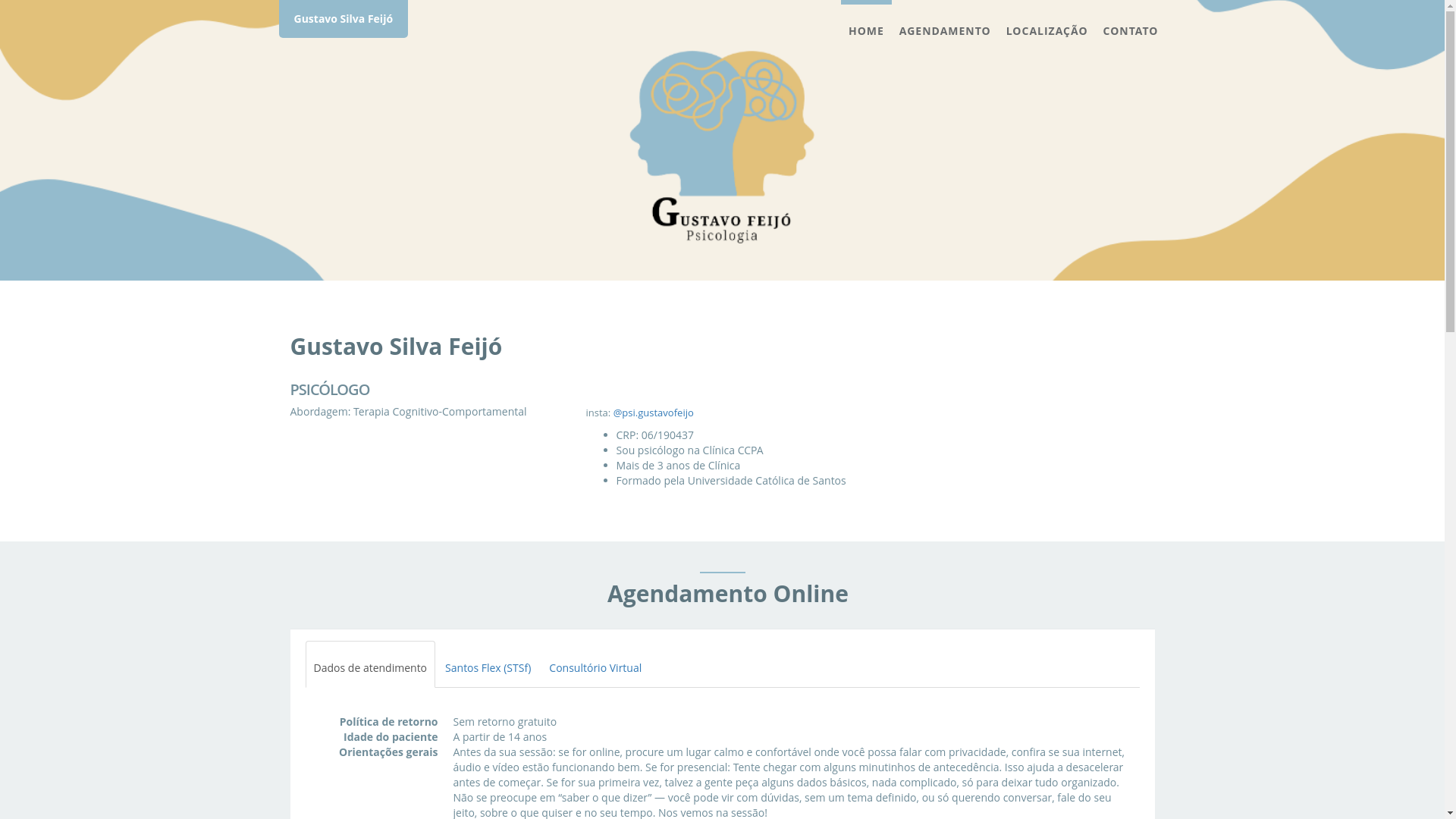 website screenshot of https://psigustavofeijo.com.br/
