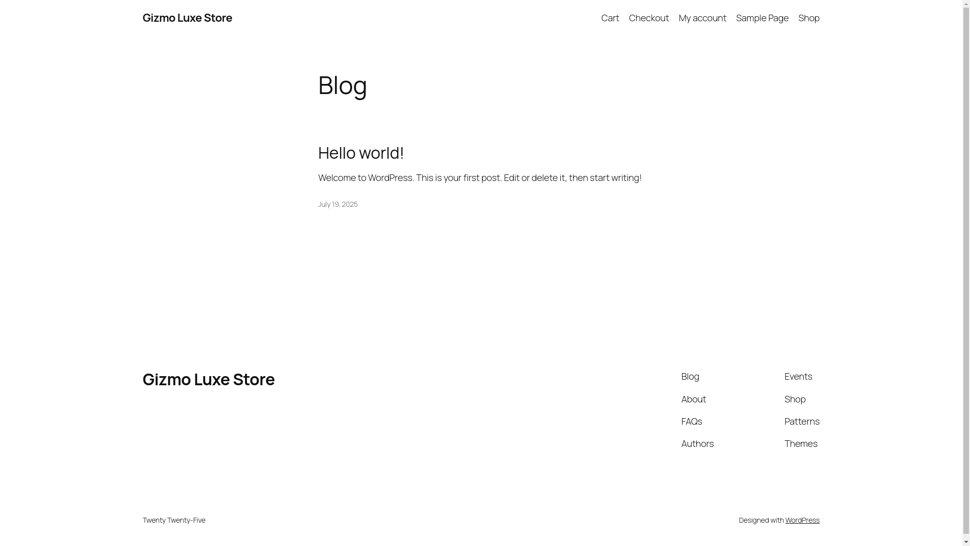 website screenshot of https://gizmoluxestore.com/