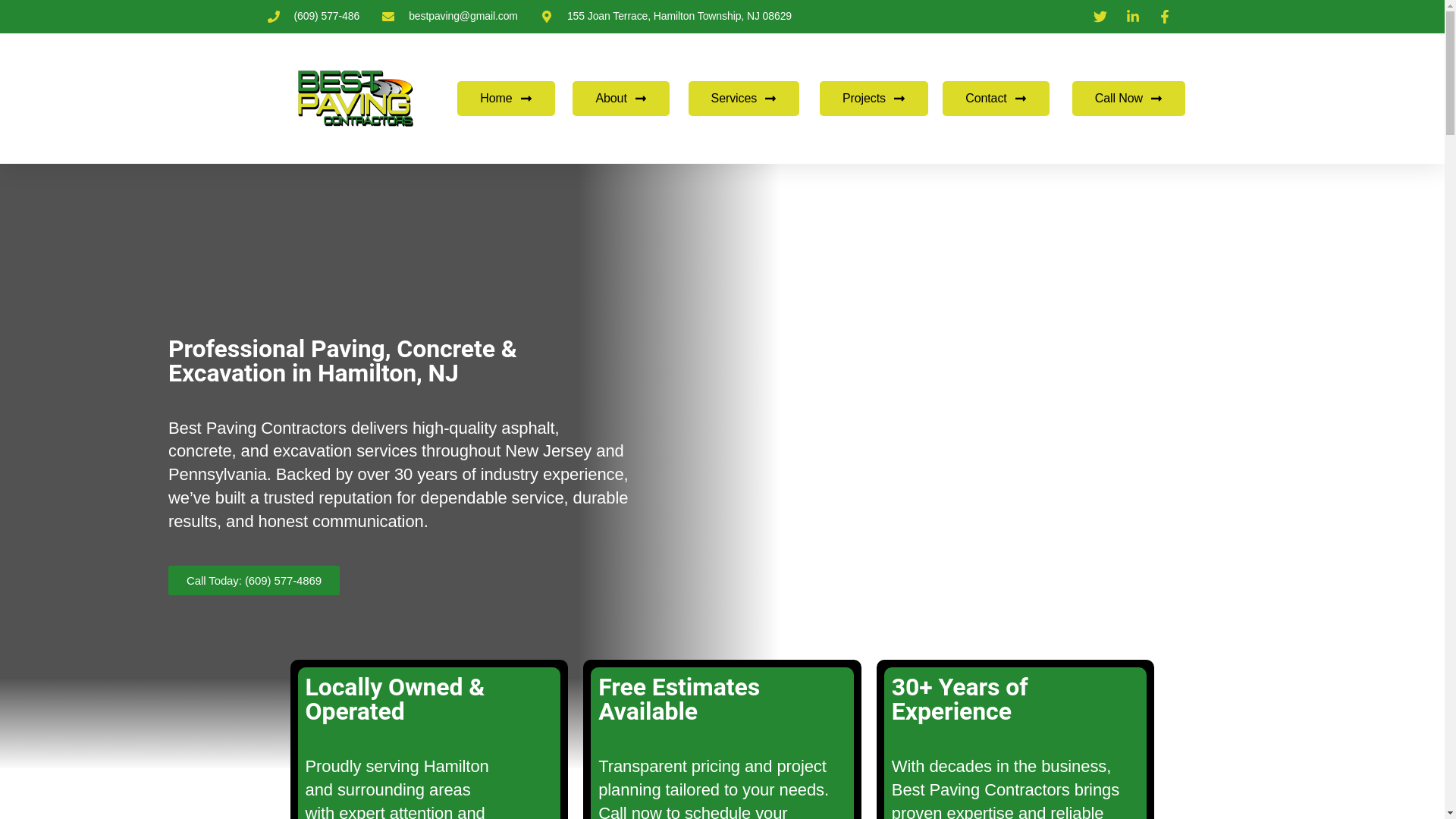 website screenshot of https://bestpavingcontractorsnj.com/