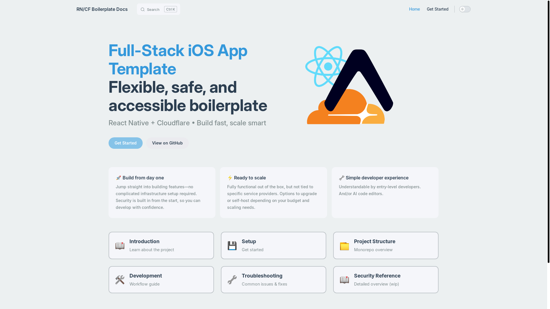 website screenshot of https://rn-cf-boilerplate-docs.pages.dev/