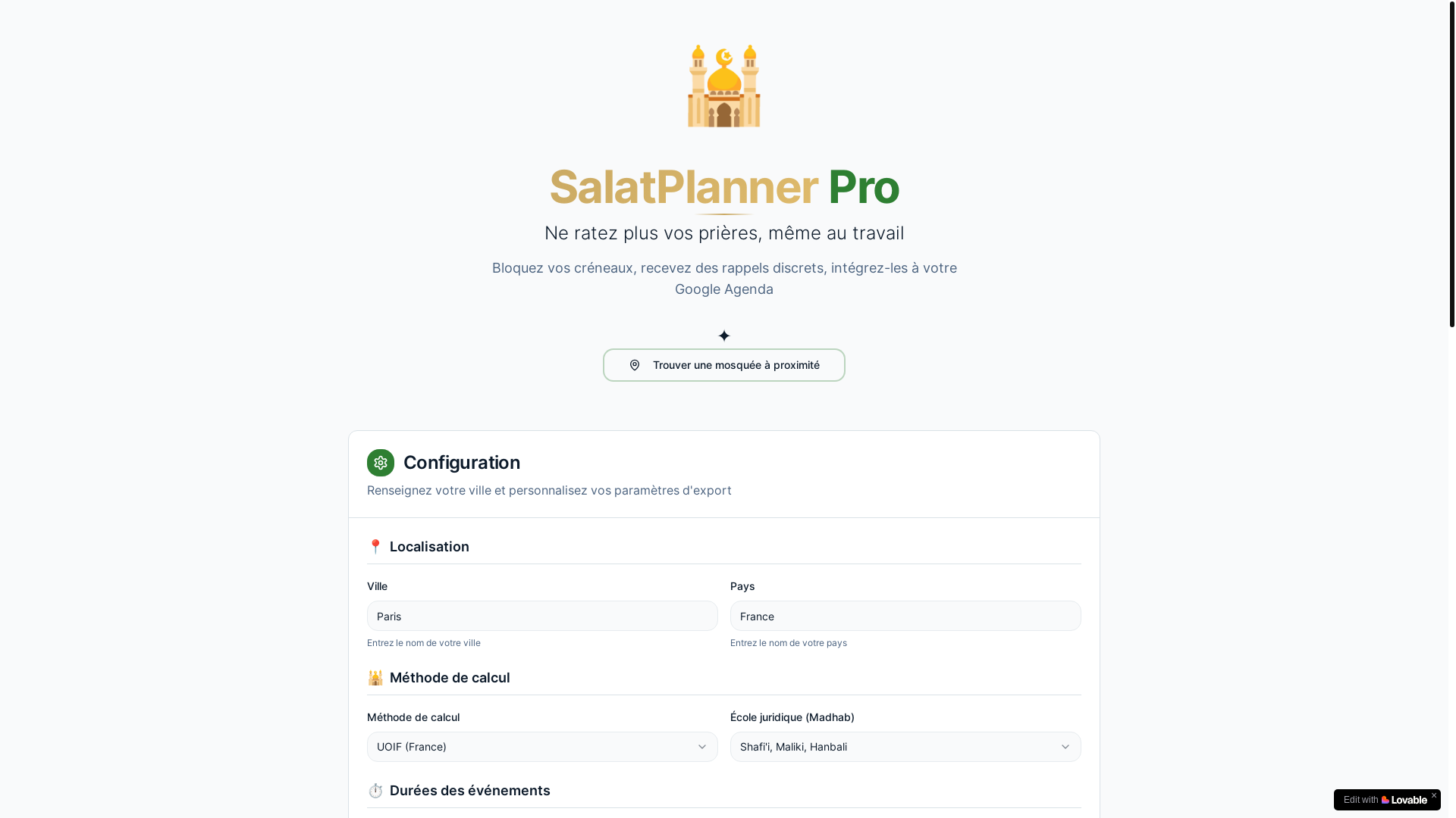 website screenshot of https://salatplannerpro.com/