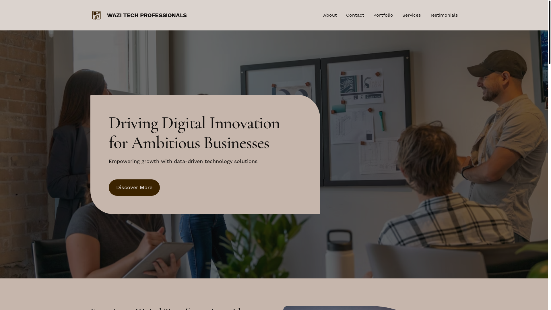 website screenshot of https://wazitech.pro/