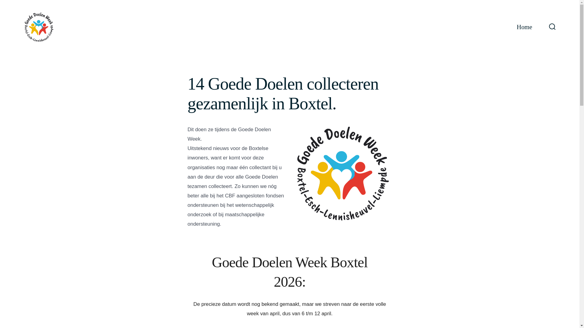 website screenshot of https://goededoelenweekboxtel.nl/