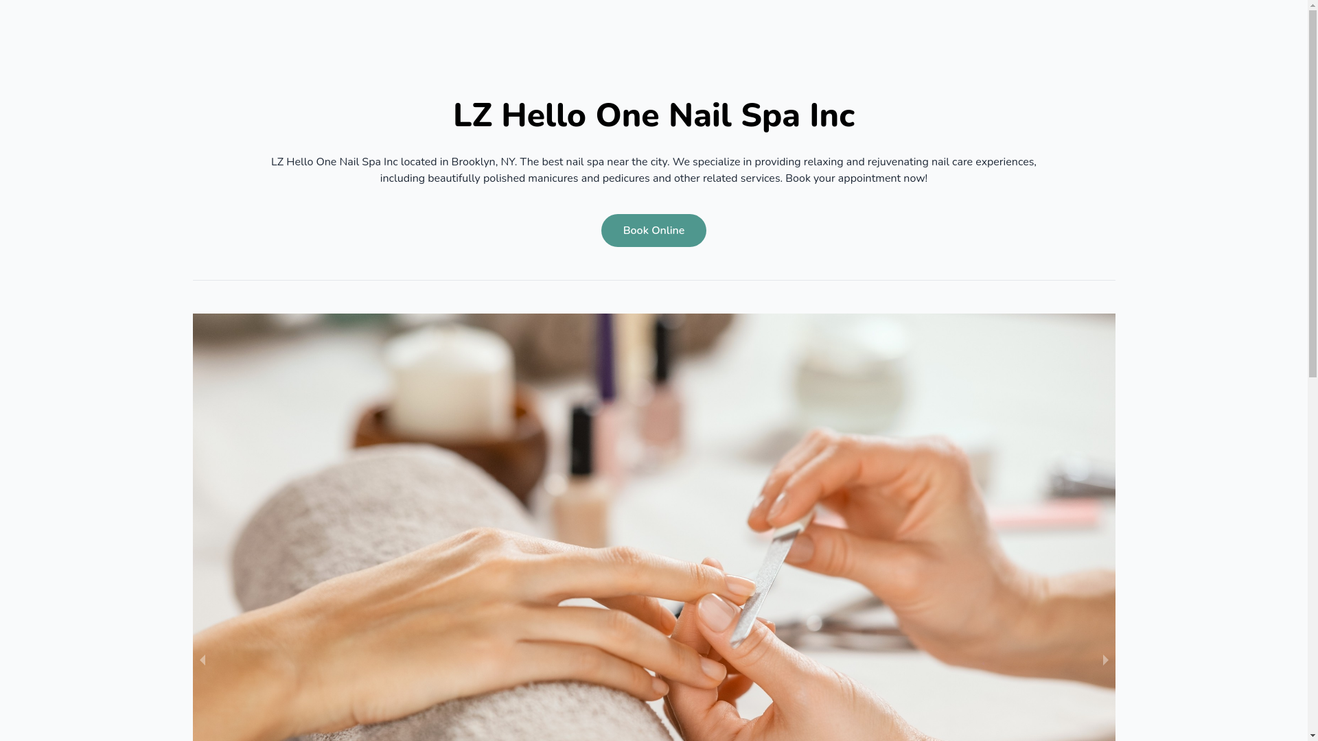 website screenshot of https://lzhelloonenailspa.com/