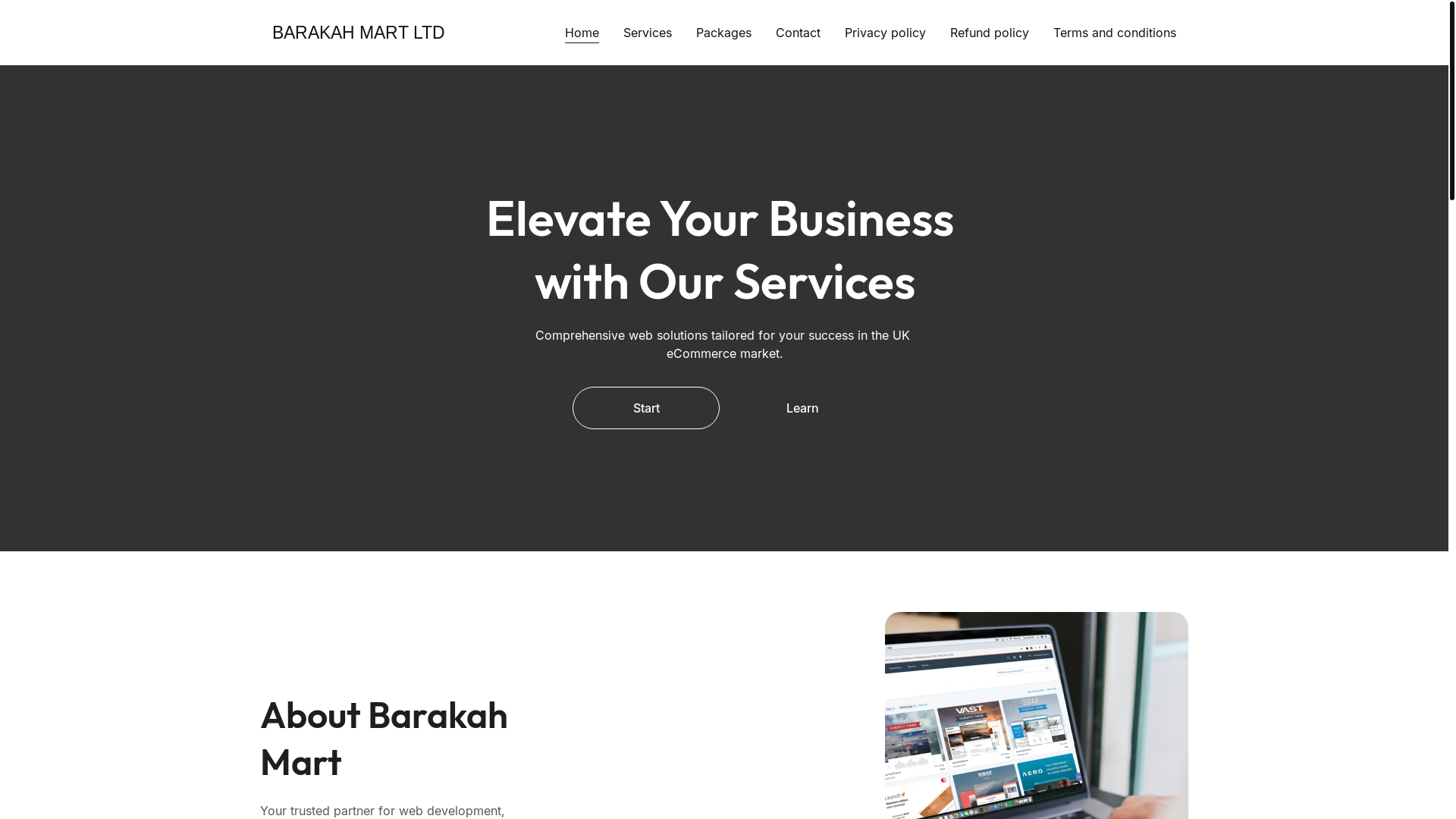 website screenshot of https://barakahmart.online/