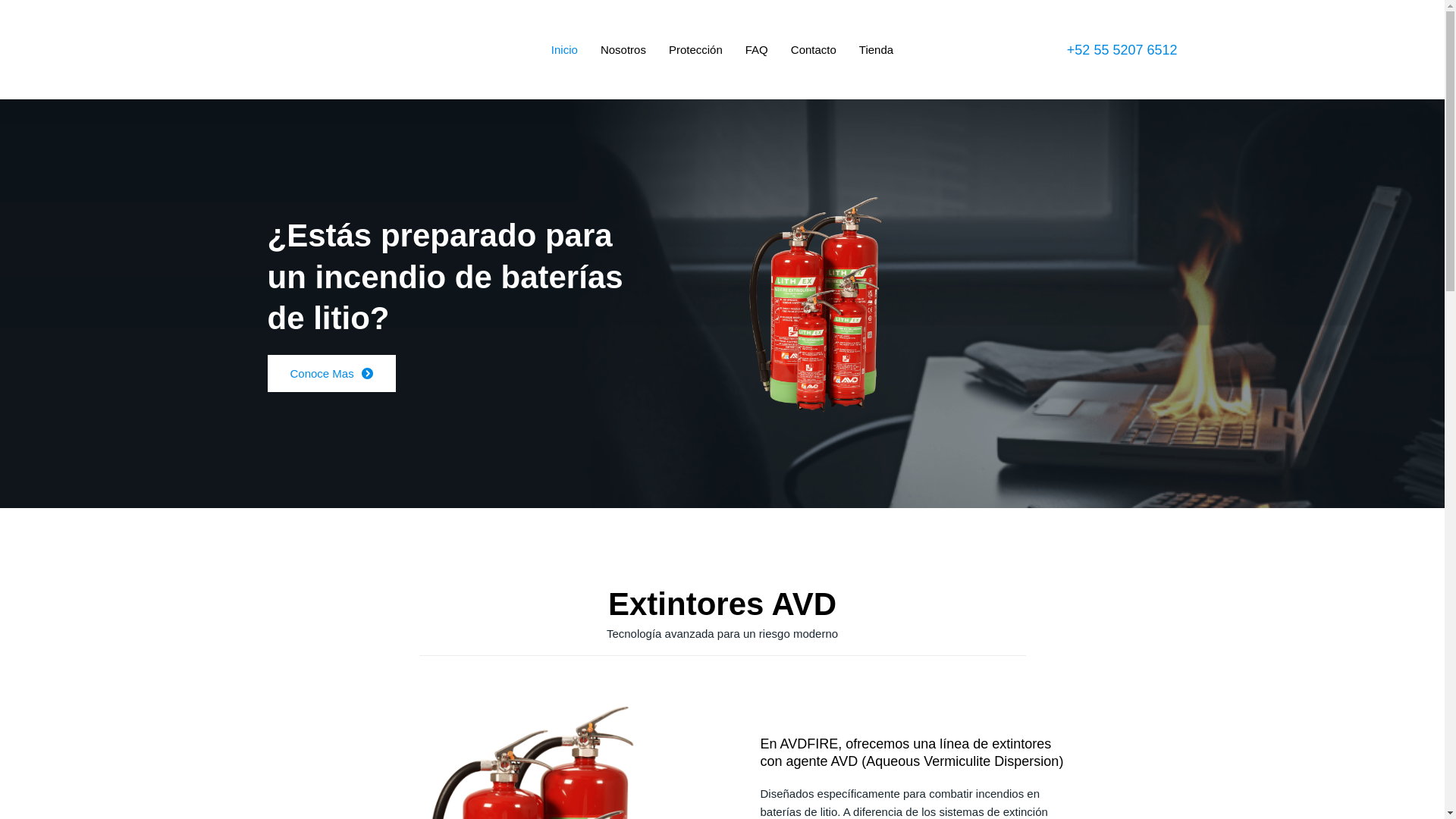 website screenshot of https://avdfire.com.mx/