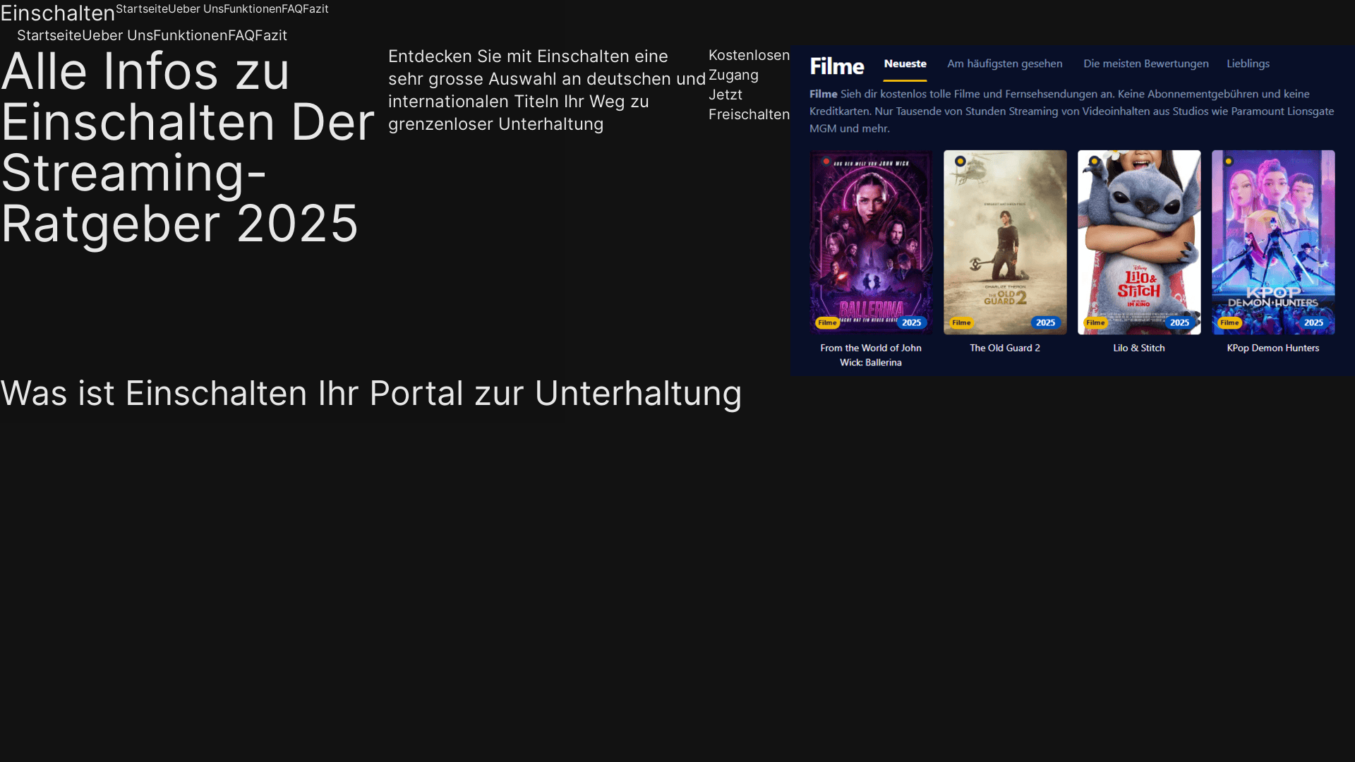 website screenshot of https://einschalten-fusp.pages.dev/