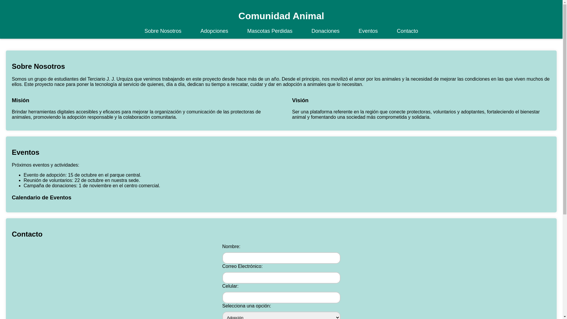 website screenshot of https://comunidad-animal.pages.dev/
