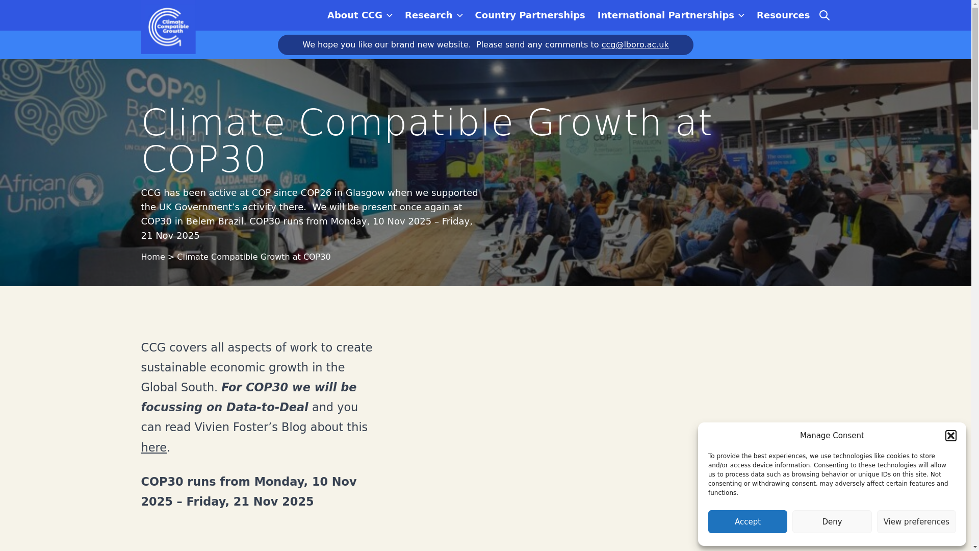 website screenshot of https://climatecompatiblegrowth.com/ccg-at-cop/