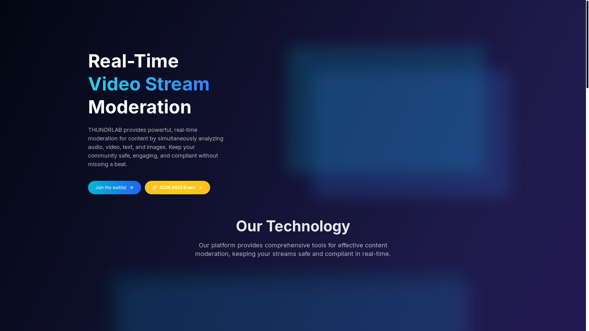 website screenshot of https://thundrlab.ai/