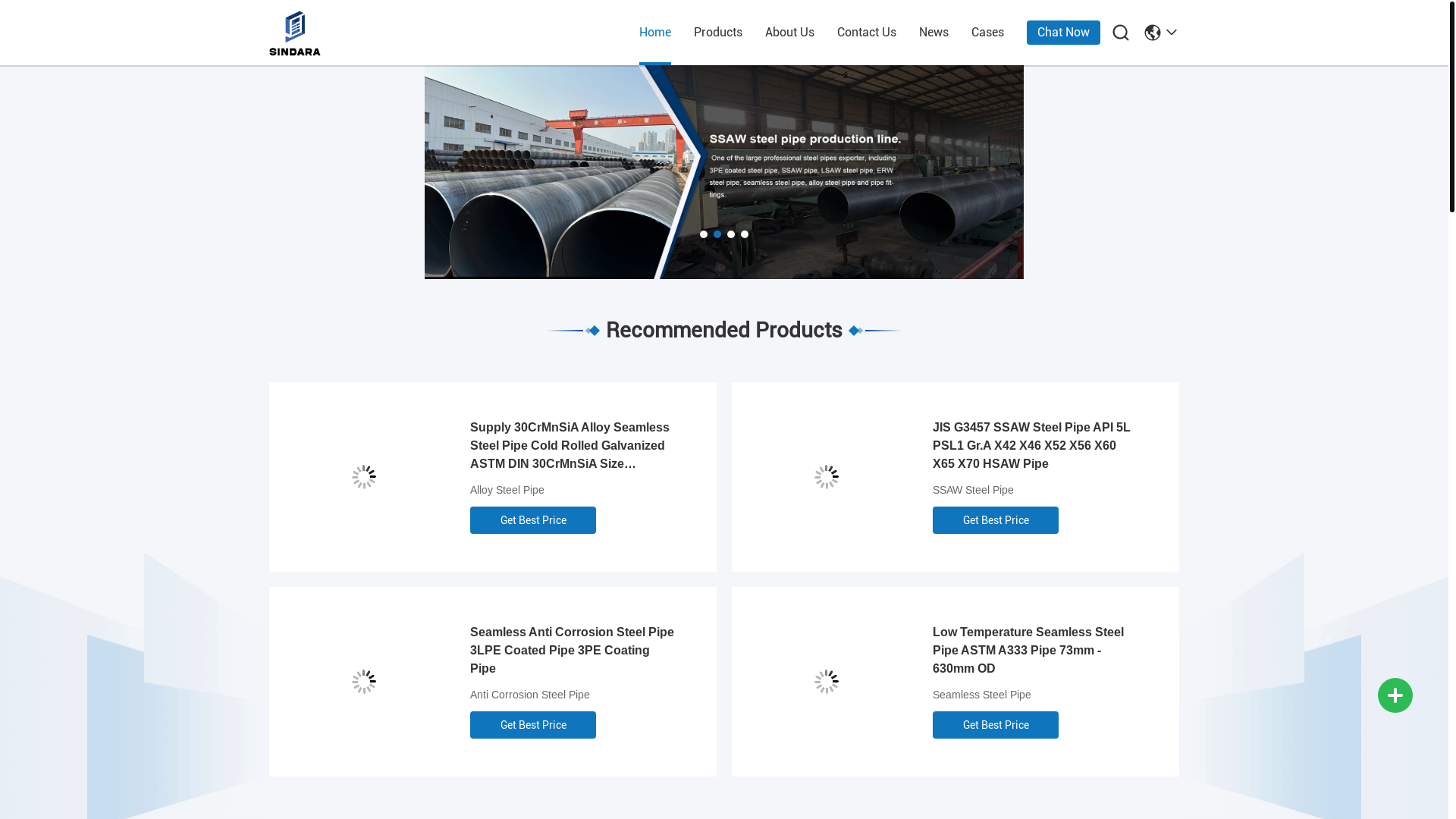 website screenshot of https://www.sindarapipe.com/