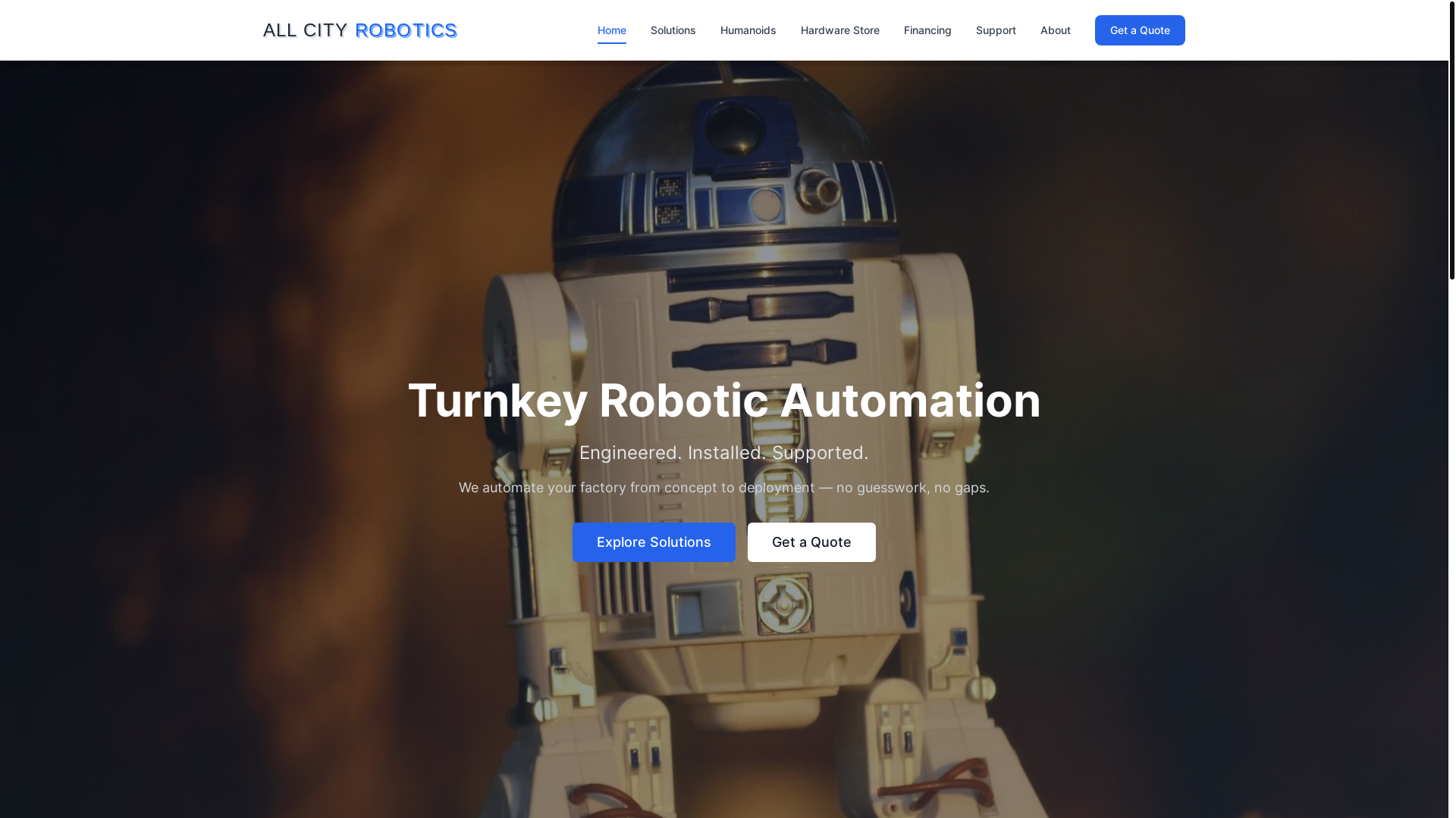 website screenshot of https://allcityrobotics.com/