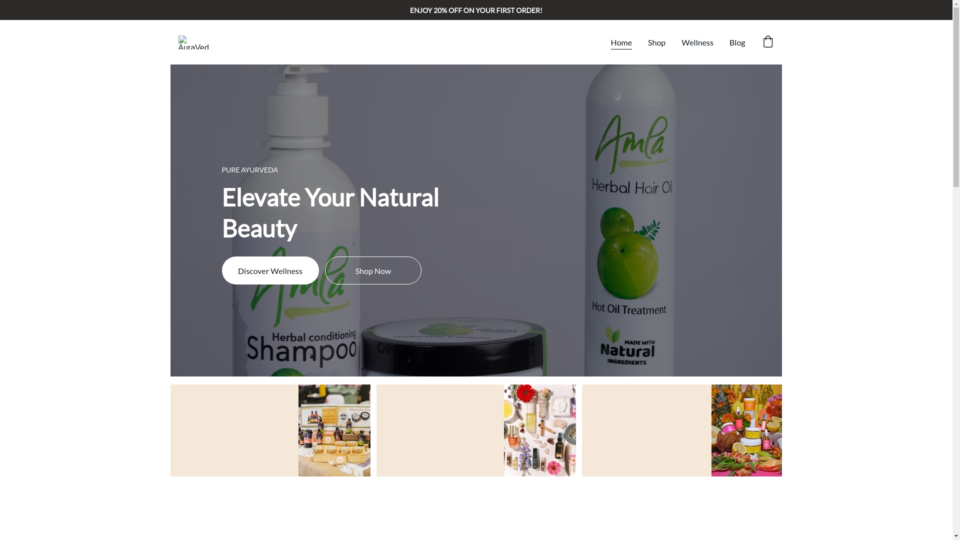 website screenshot of https://auraved.in/