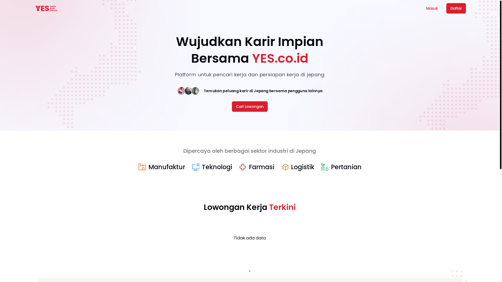 website screenshot of https://yes-academy-staging.pages.dev/