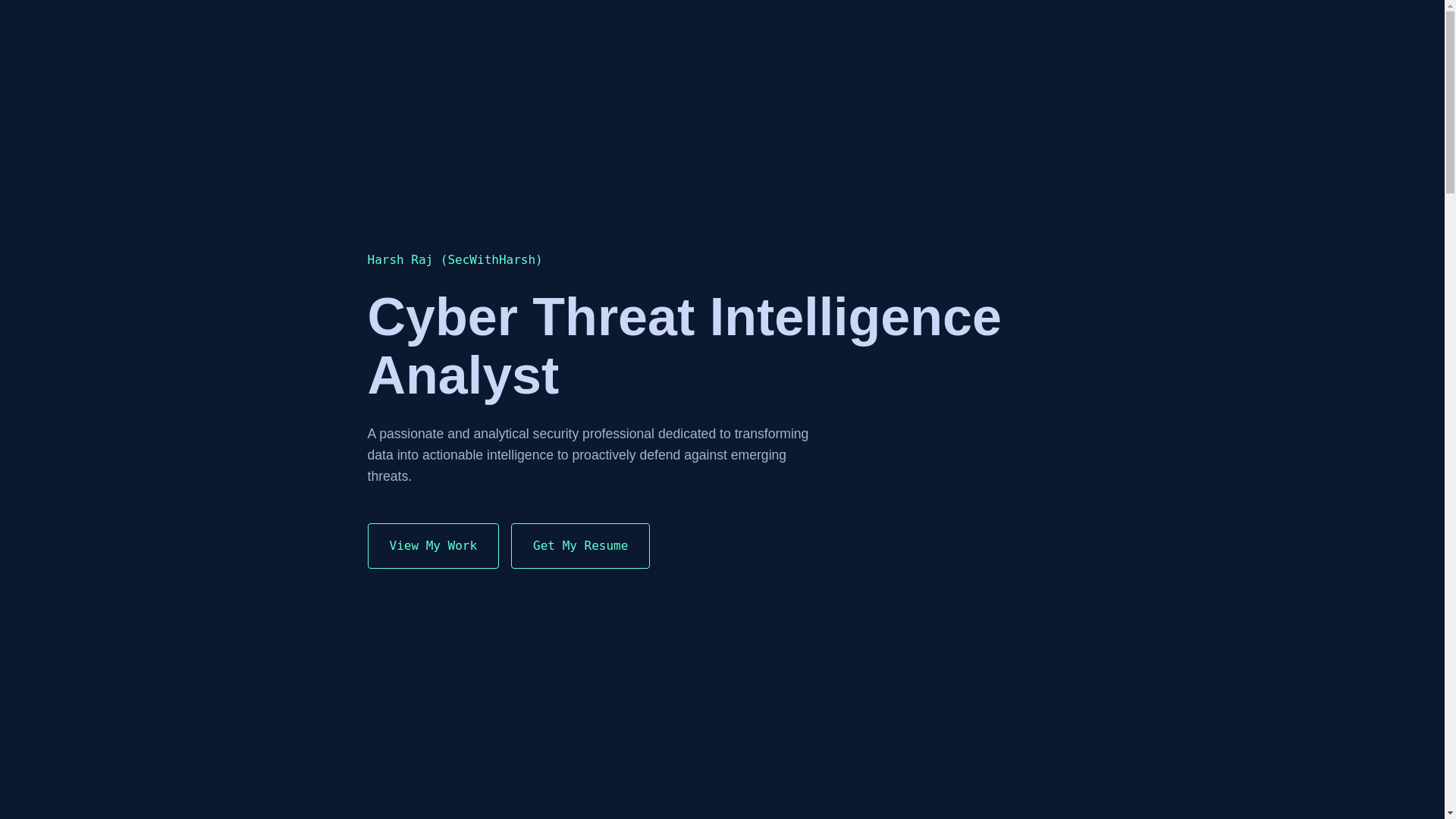 website screenshot of https://secwithharsh.me/