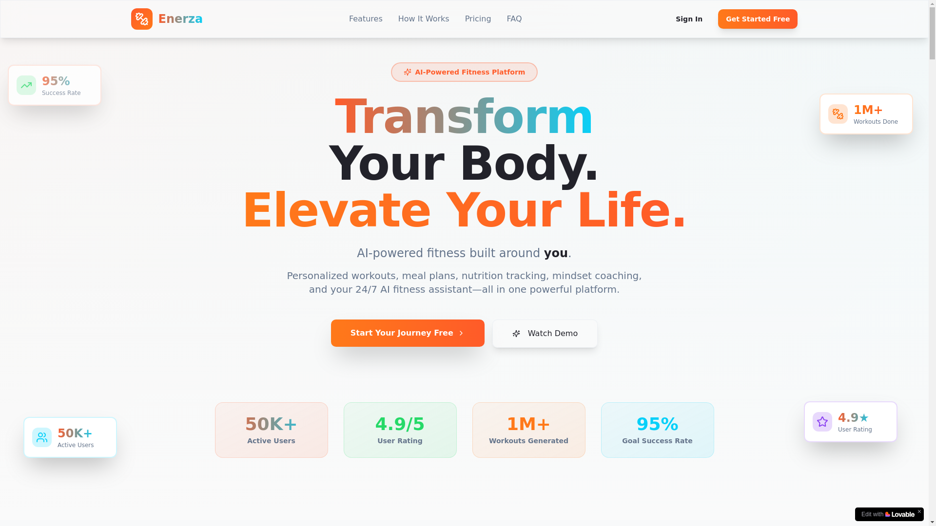 website screenshot of https://fitnasai.app/