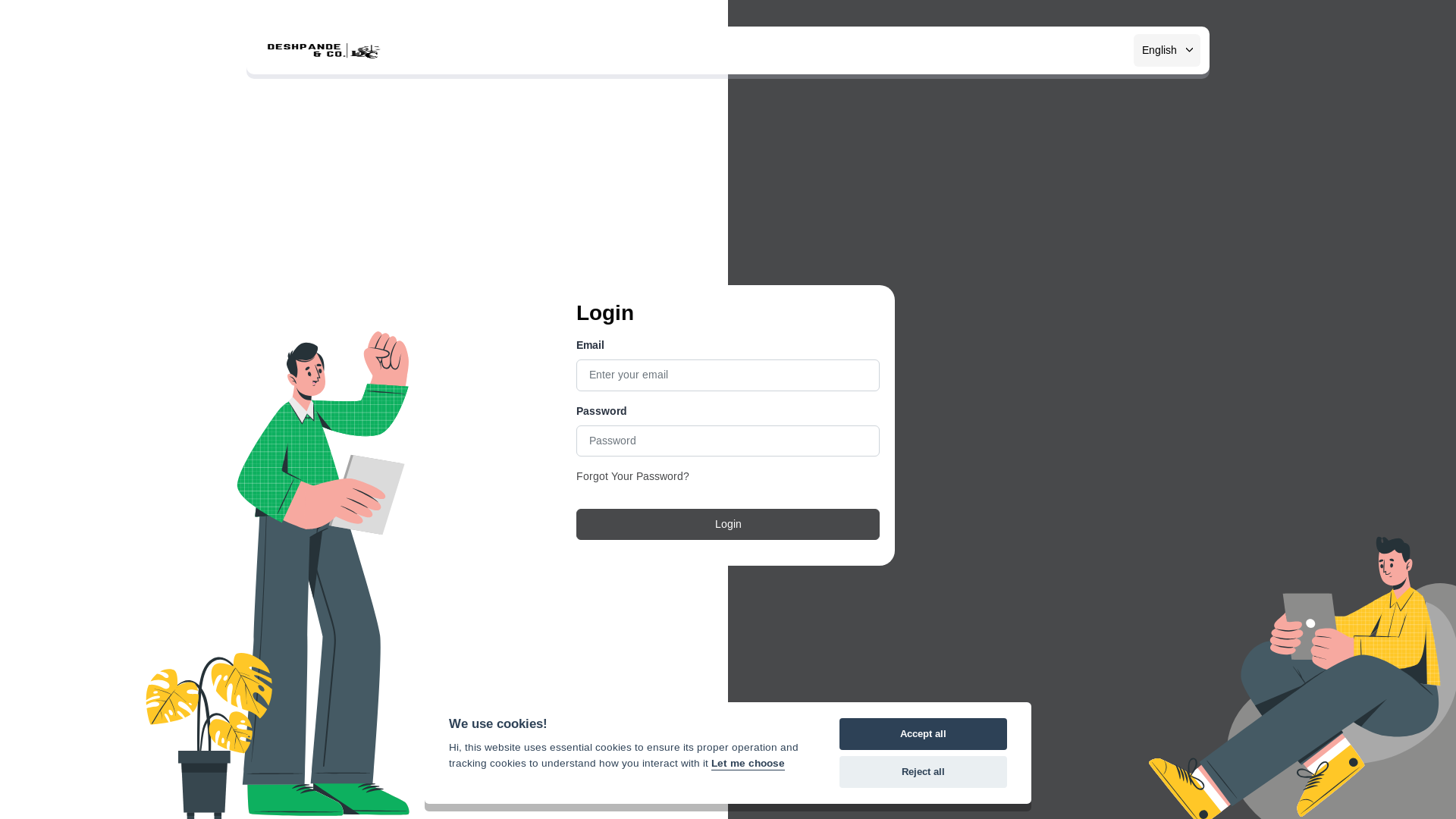 website screenshot of https://deshpandeandco.in/