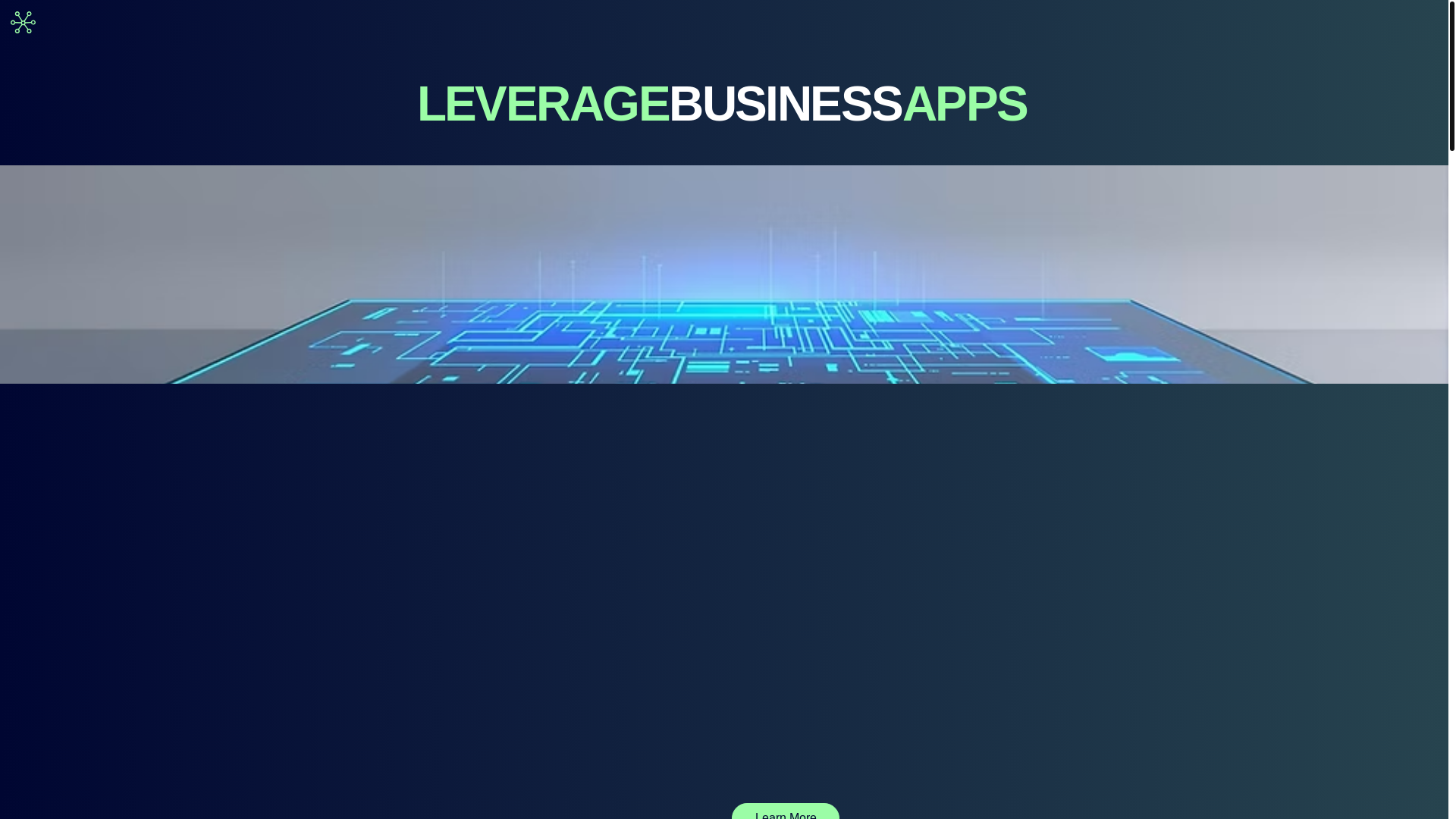 website screenshot of https://leveragebusinessapps.com/