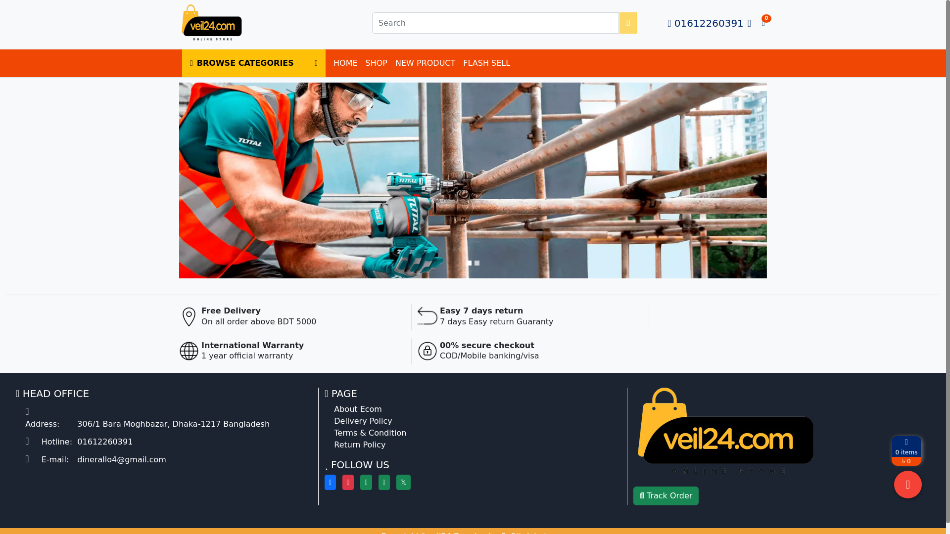 website screenshot of https://veil24.com/