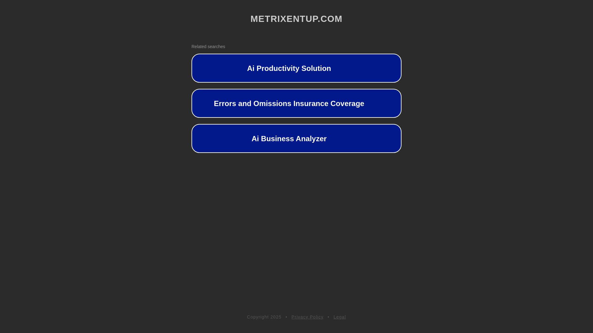 website screenshot of https://metrixentup.com/