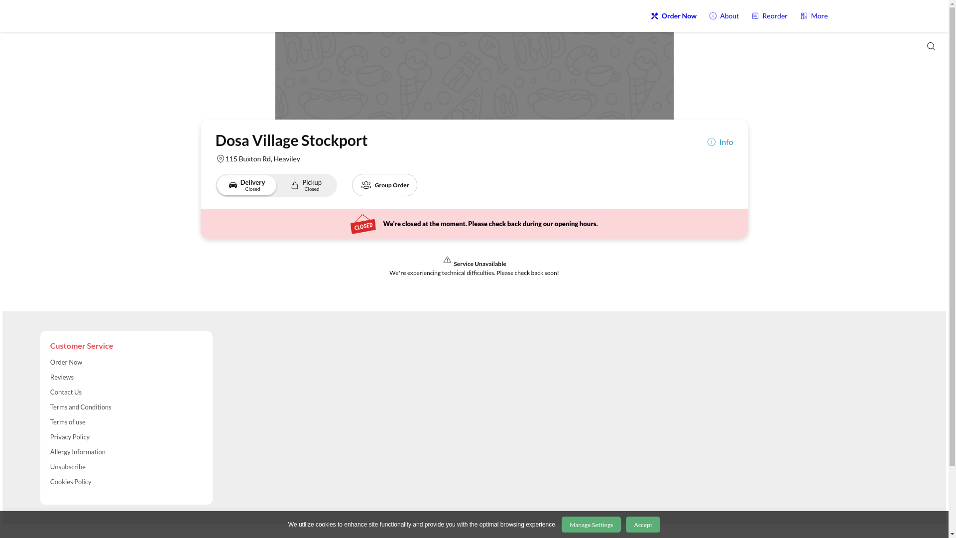 website screenshot of https://dosavillage-stockport.co.uk/