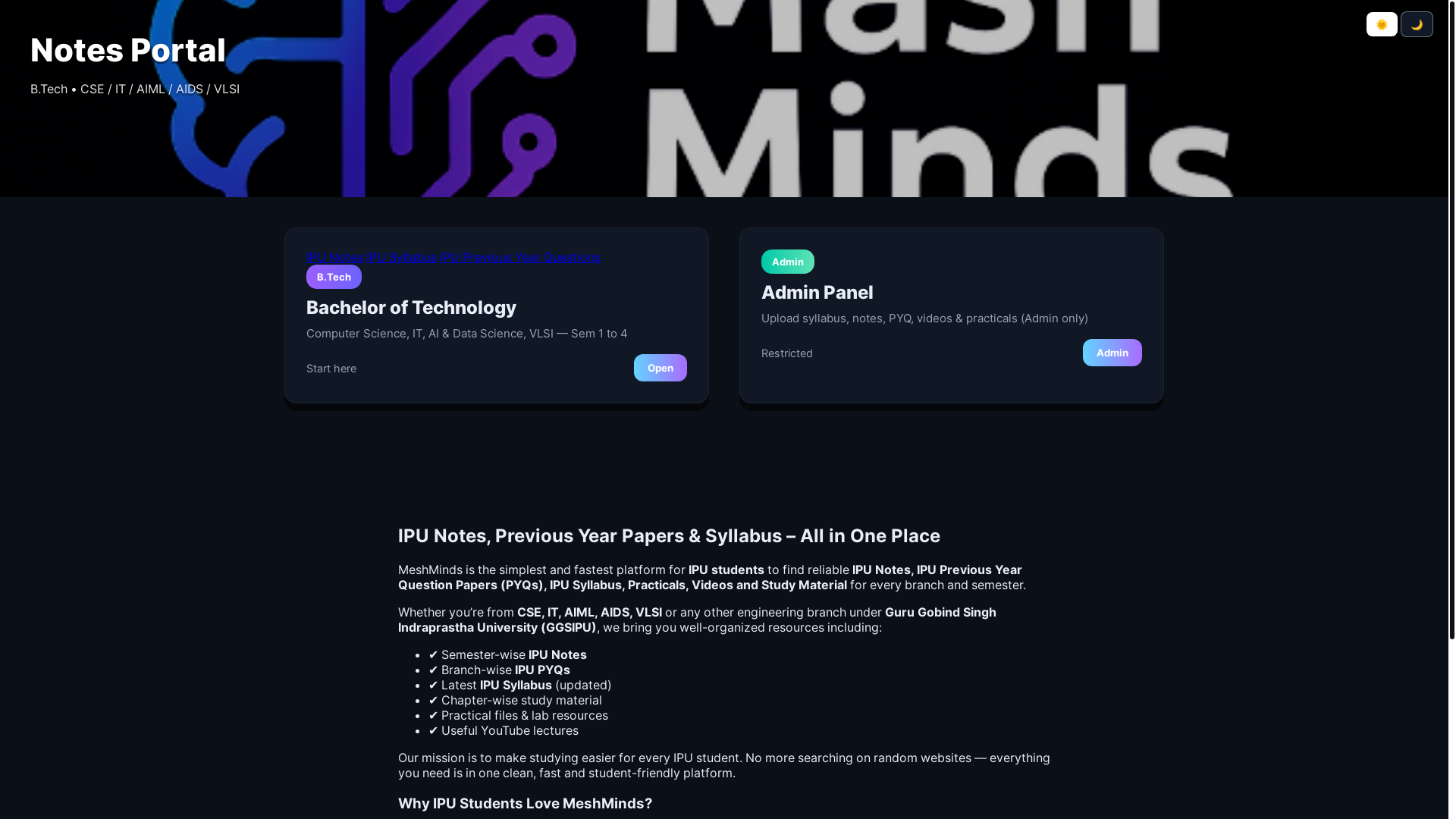 website screenshot of https://meshmind.pages.dev/