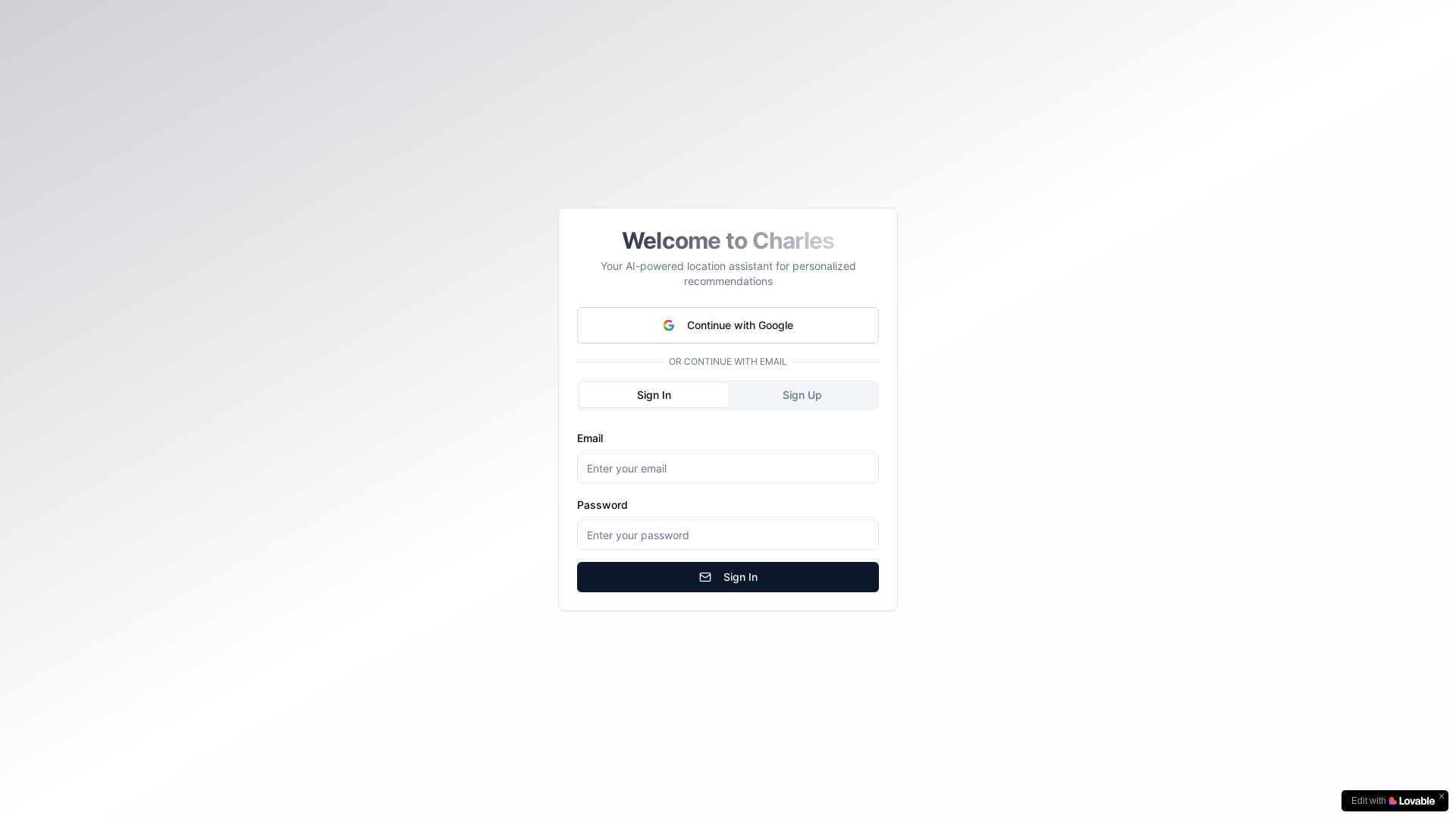 website screenshot of https://mycharles.fun/