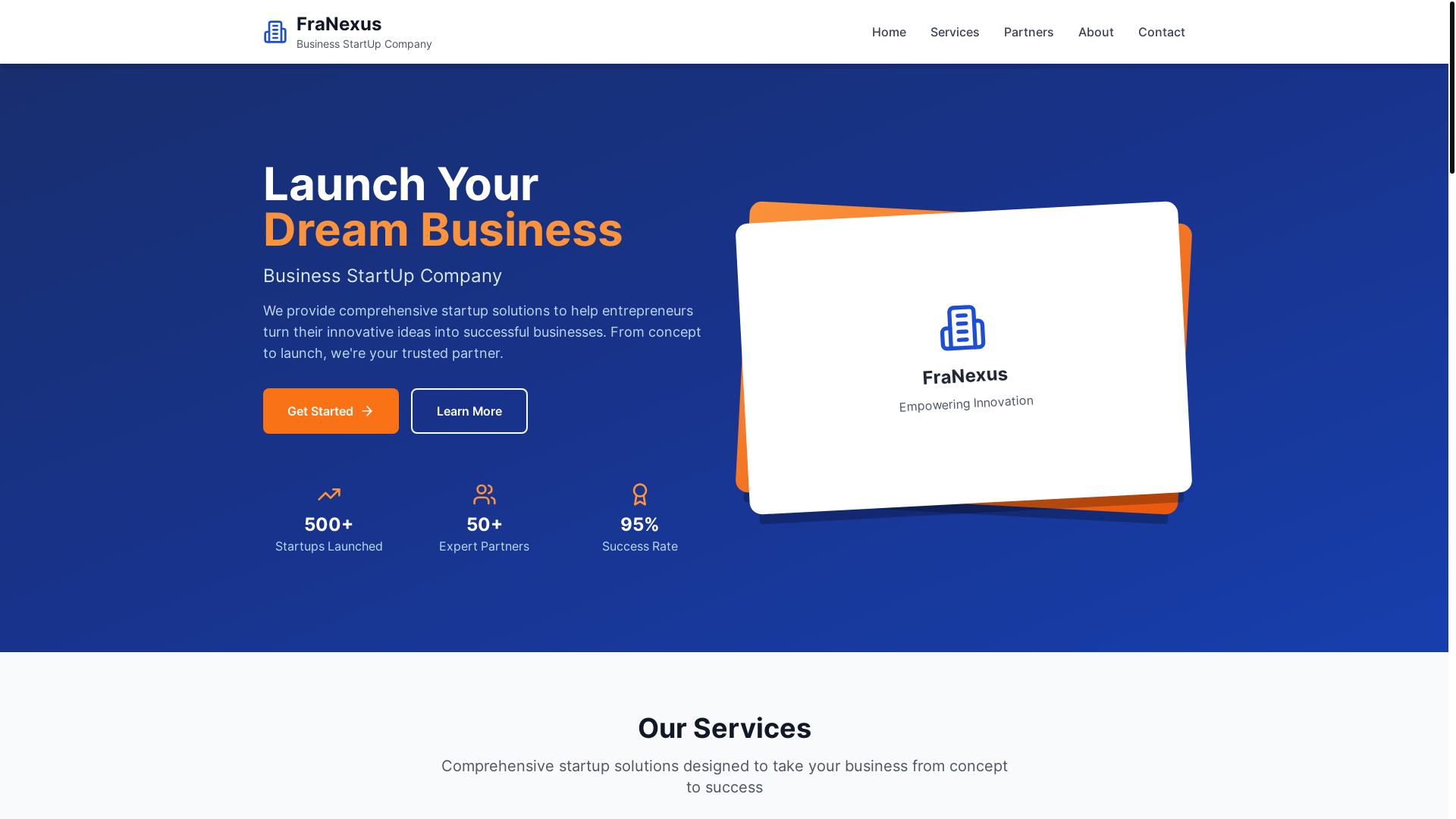 website screenshot of https://franexus.ca/