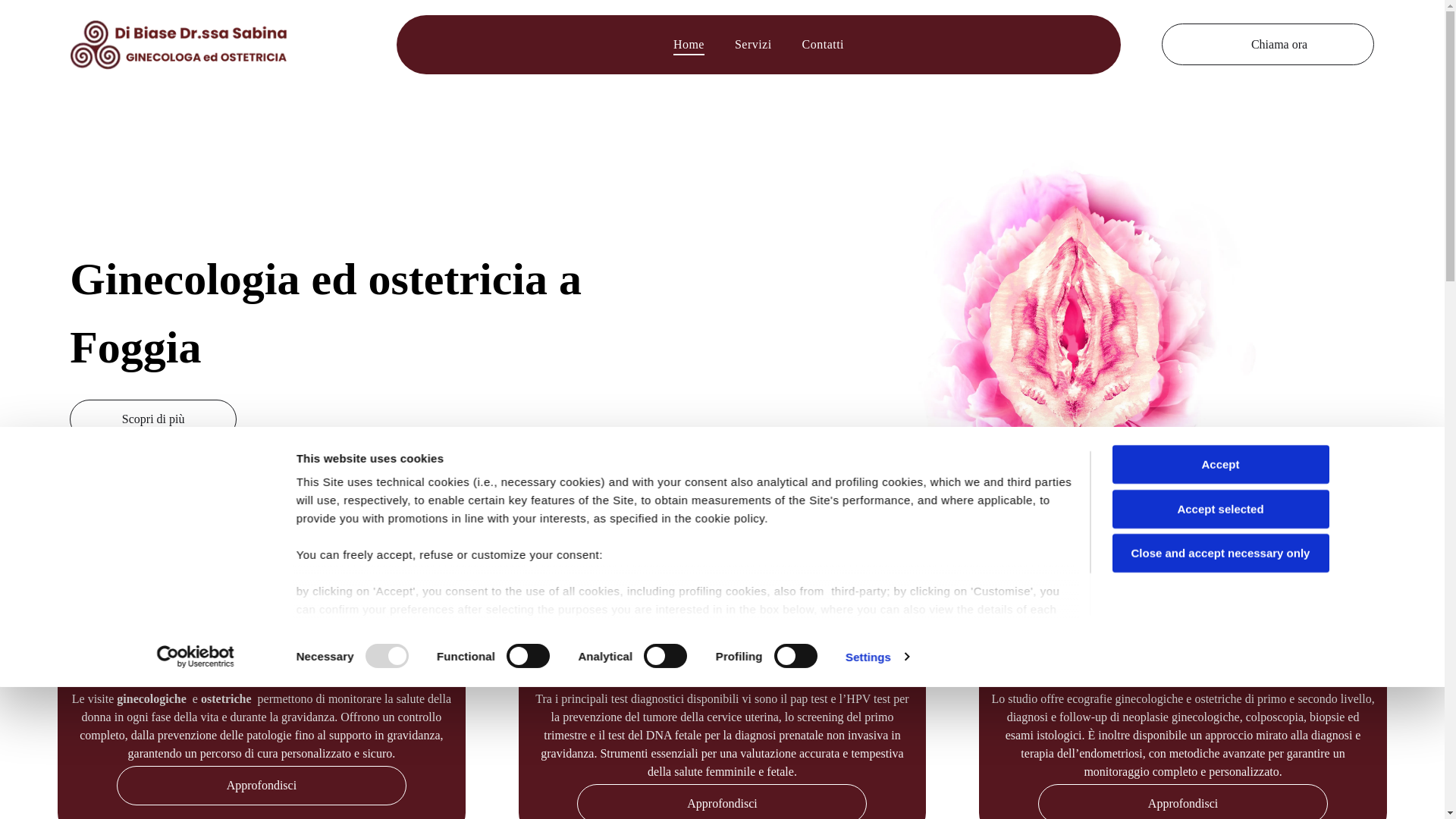 website screenshot of https://ginecologasabinadibiase.com/