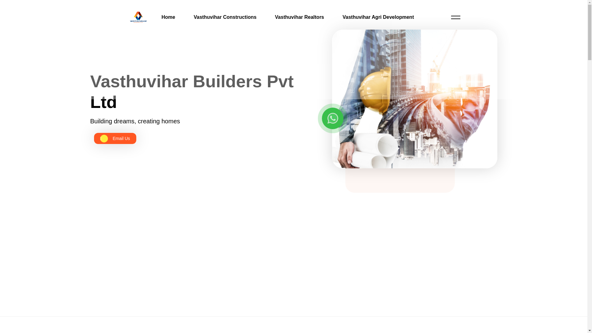 website screenshot of https://vasthuviharbuilders.com/