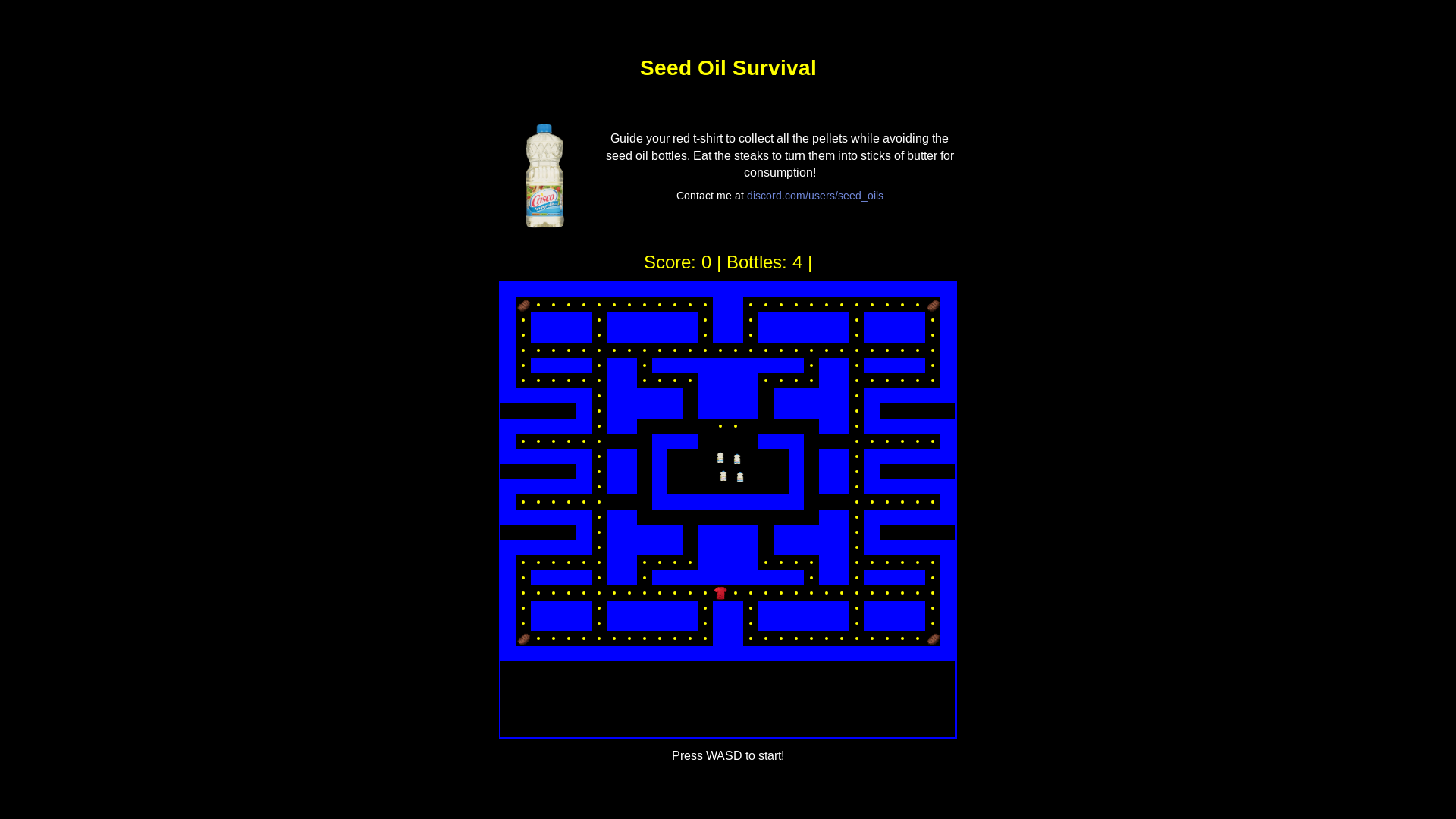 website screenshot of https://seedoil-pacman.pages.dev/