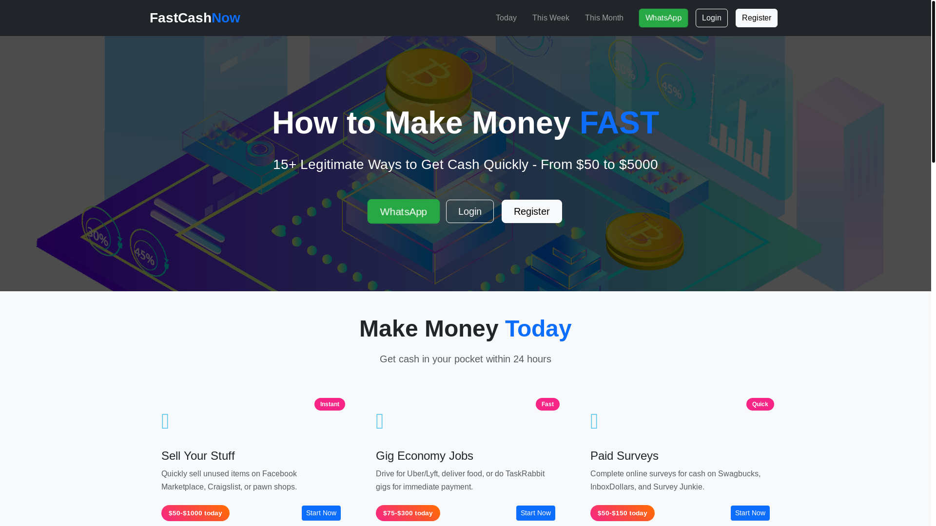 website screenshot of https://howtomakemoneyfast.mom/