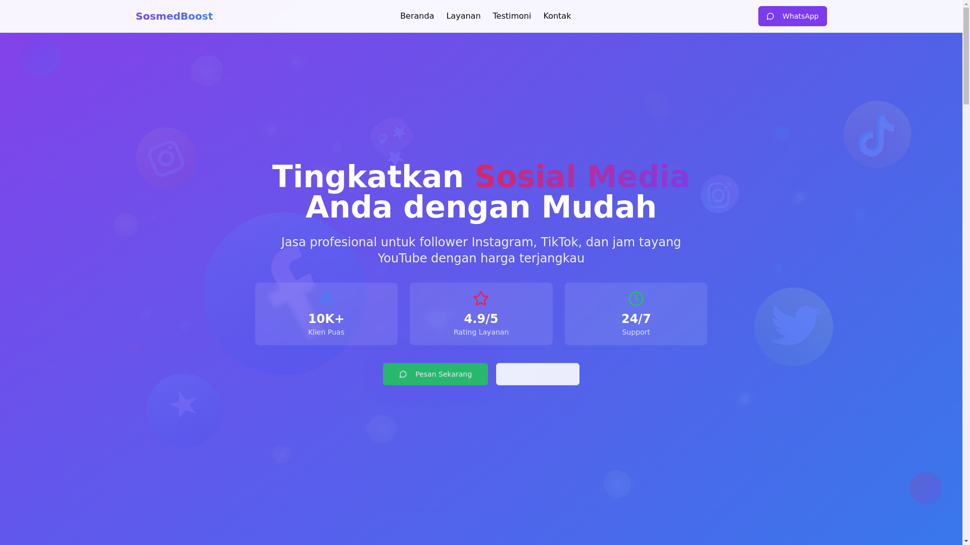 website screenshot of https://sosmedboost.biz.id/