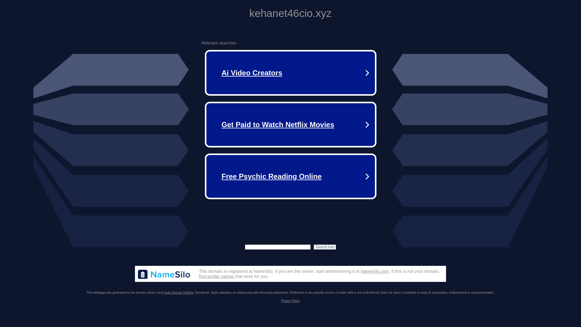 website screenshot of https://kehanet46cio.xyz/