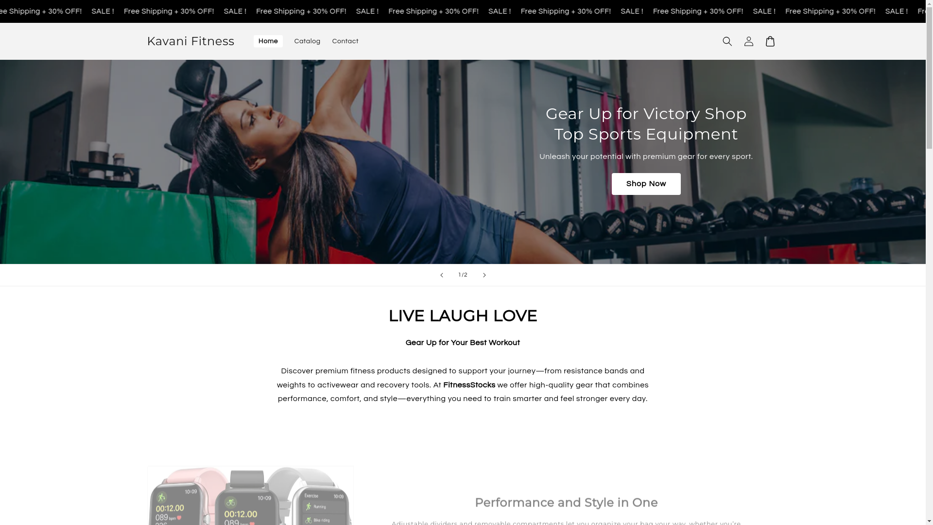website screenshot of https://kavanifitness.online/