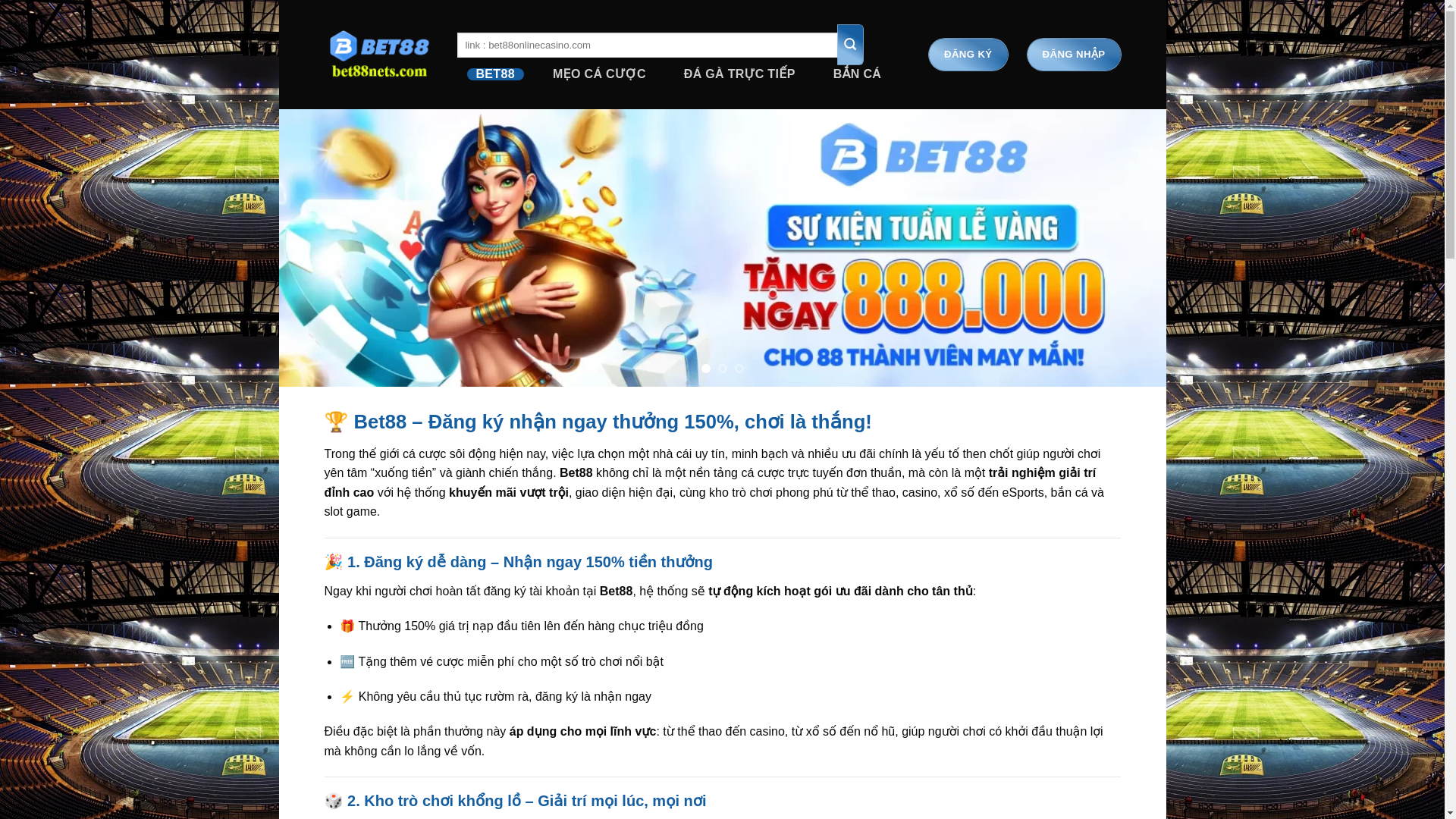 website screenshot of https://bet88onlinecasino.com/