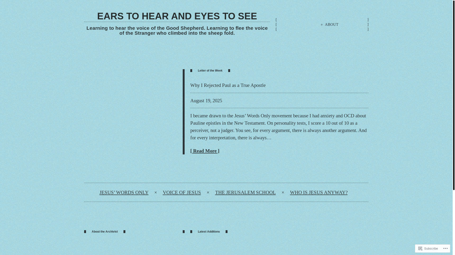 website screenshot of https://earstohearjesus.blog/