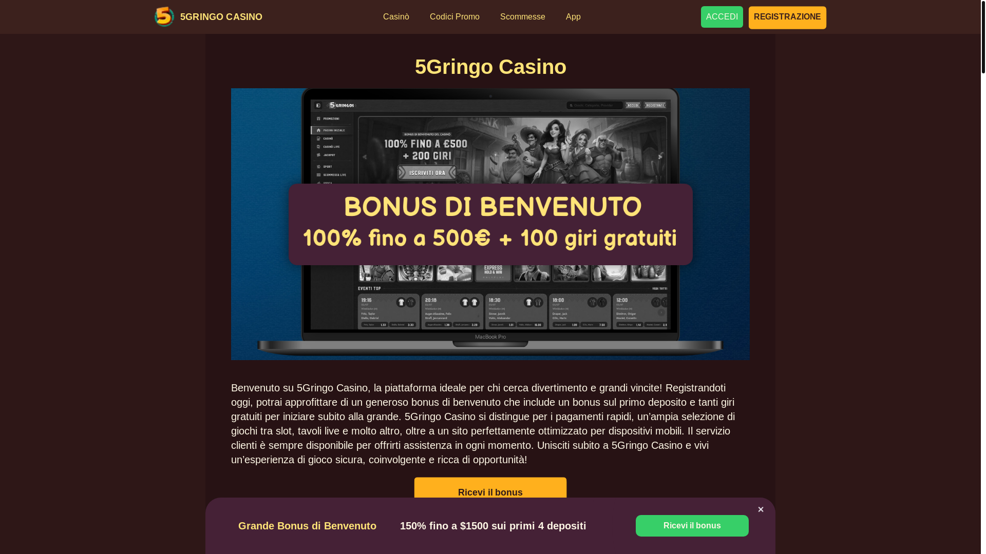 website screenshot of https://5gringocasino-it-com.pages.dev/