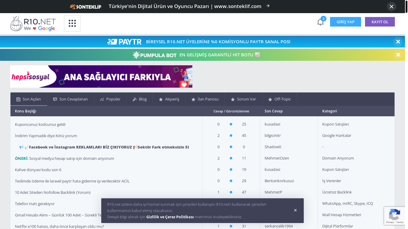 website screenshot of https://r10.net