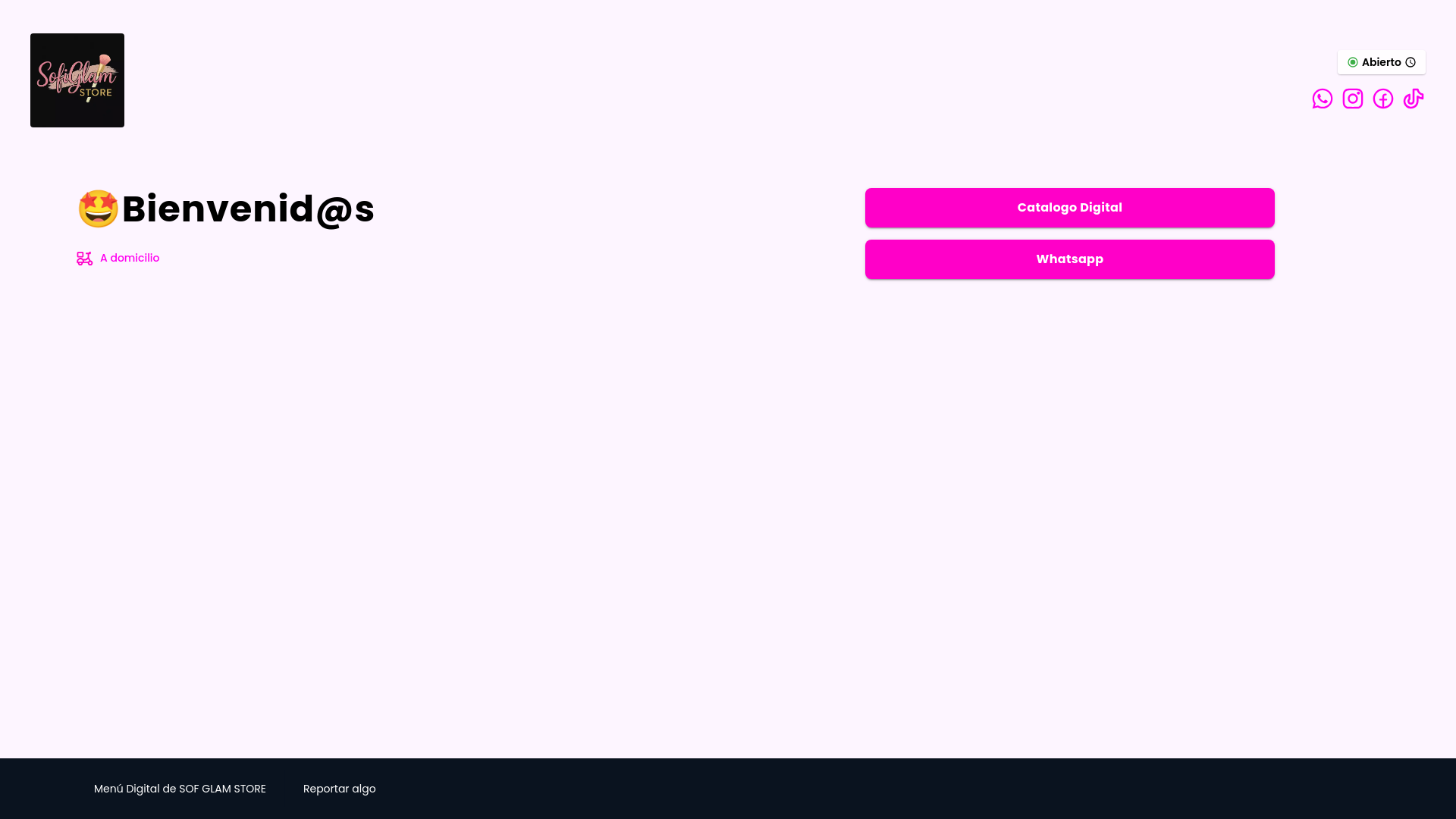 website screenshot of https://sofglamstore.com/