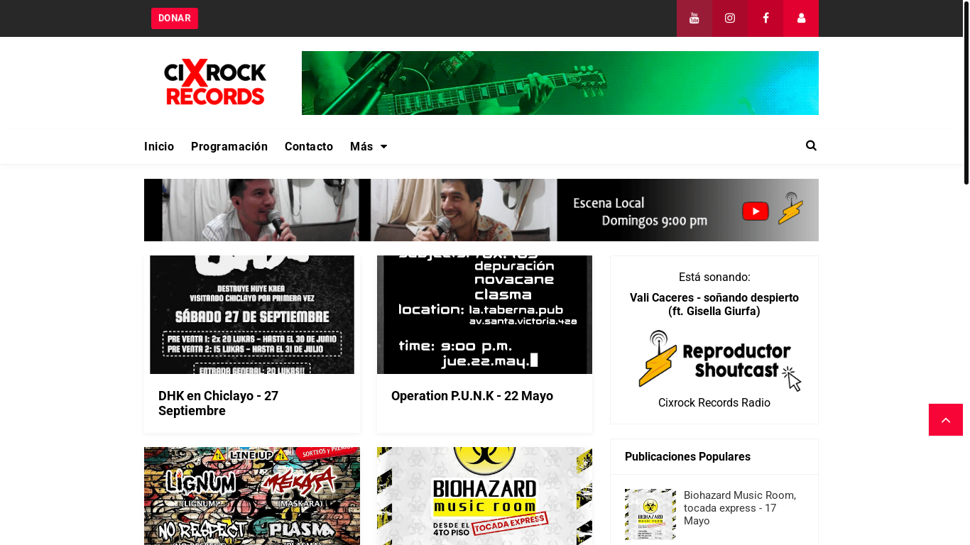 website screenshot of https://cixrockrecords.com/