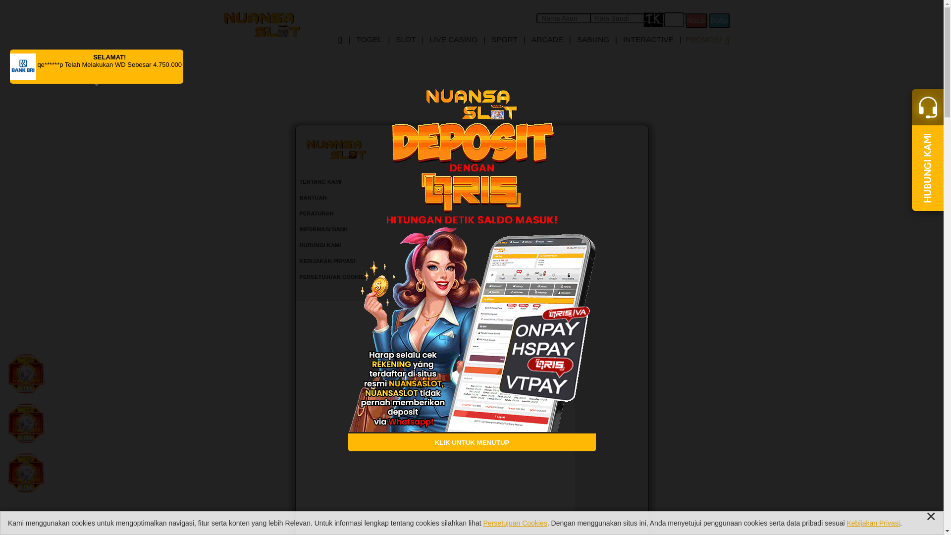 website screenshot of https://nuansaslota11.xyz/