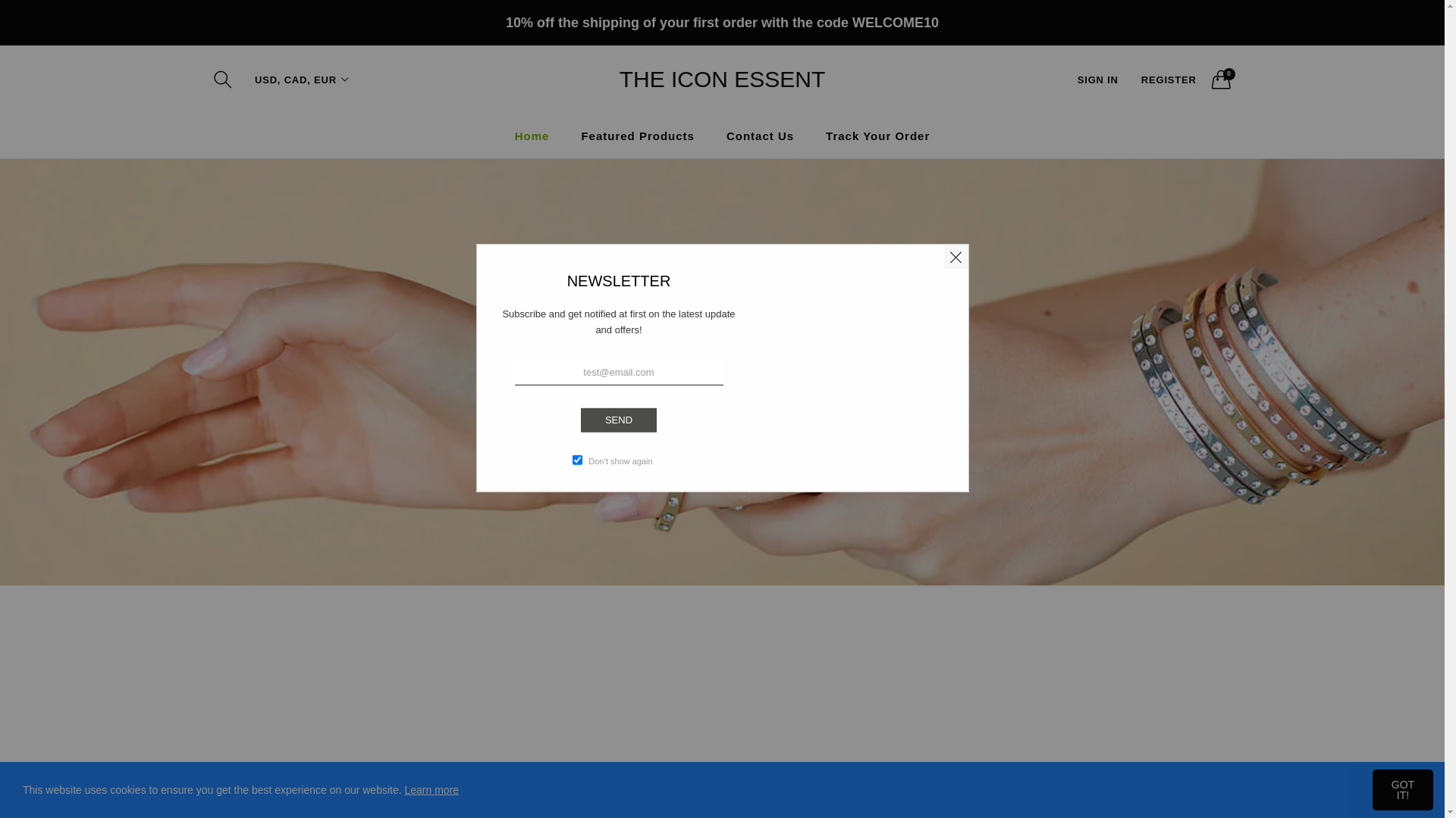 website screenshot of https://theiconessent.com/
