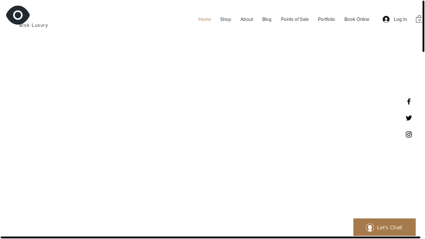 website screenshot of https://shopblokluxury.co/
